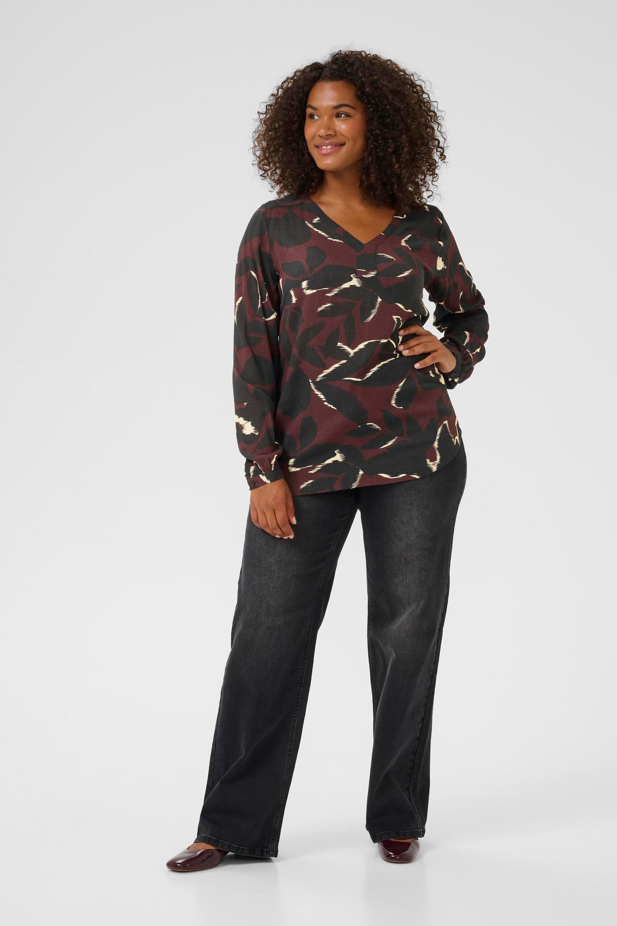 Langarm-Bluse KCami Langarm-Bluse Regular fit bordo