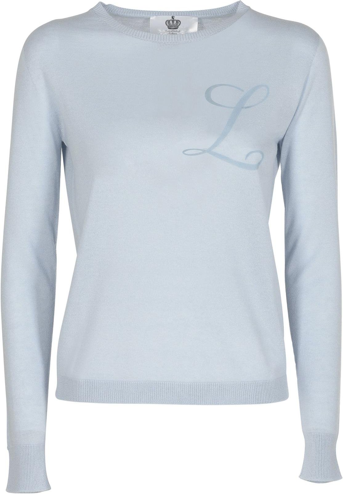 Leichter Cashmere-Seiden-Pullover mit Rundhalsausschnitt und Rippstrickfinish