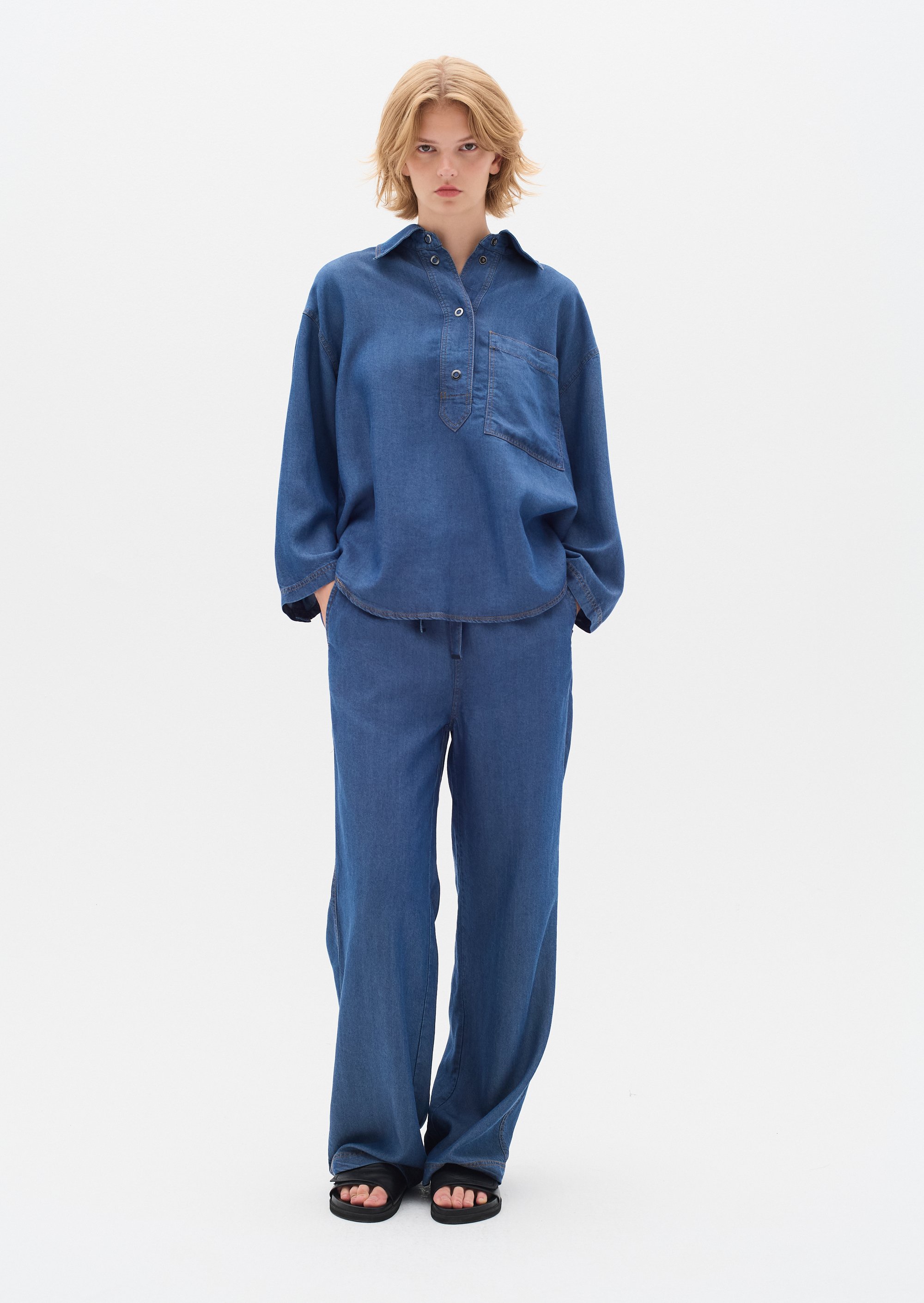 Thumbnail - Casual Hose Lockere Passform Medium Blue