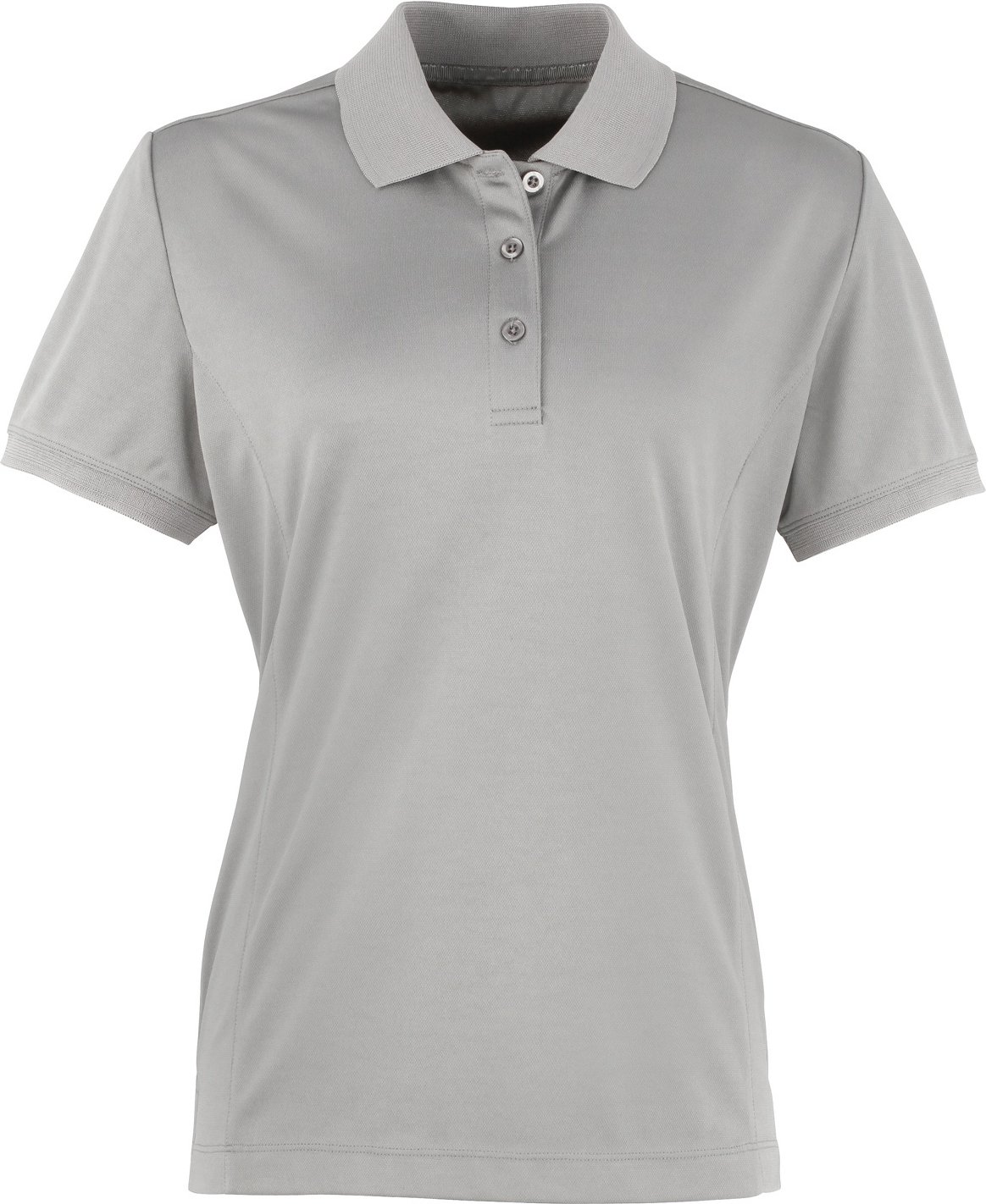 Premier Damen Coolchecker Piqué Polo-Shirt / Polohemd, Kurzarm (Silber)