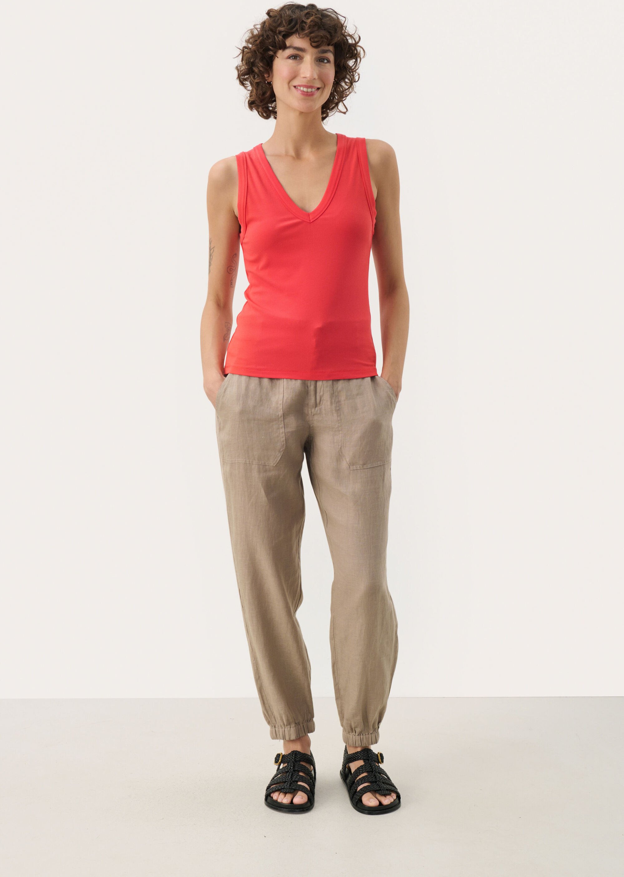 Jerseytop Gerade Passform Bittersweet red