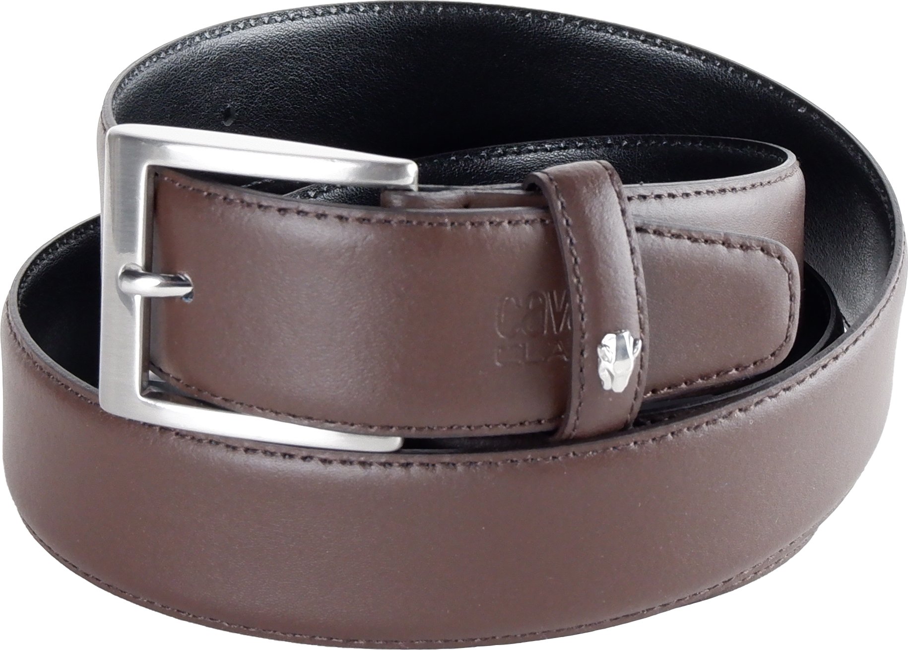 Cavalli Class Ceinture pour hommes en cuir de veau brun
