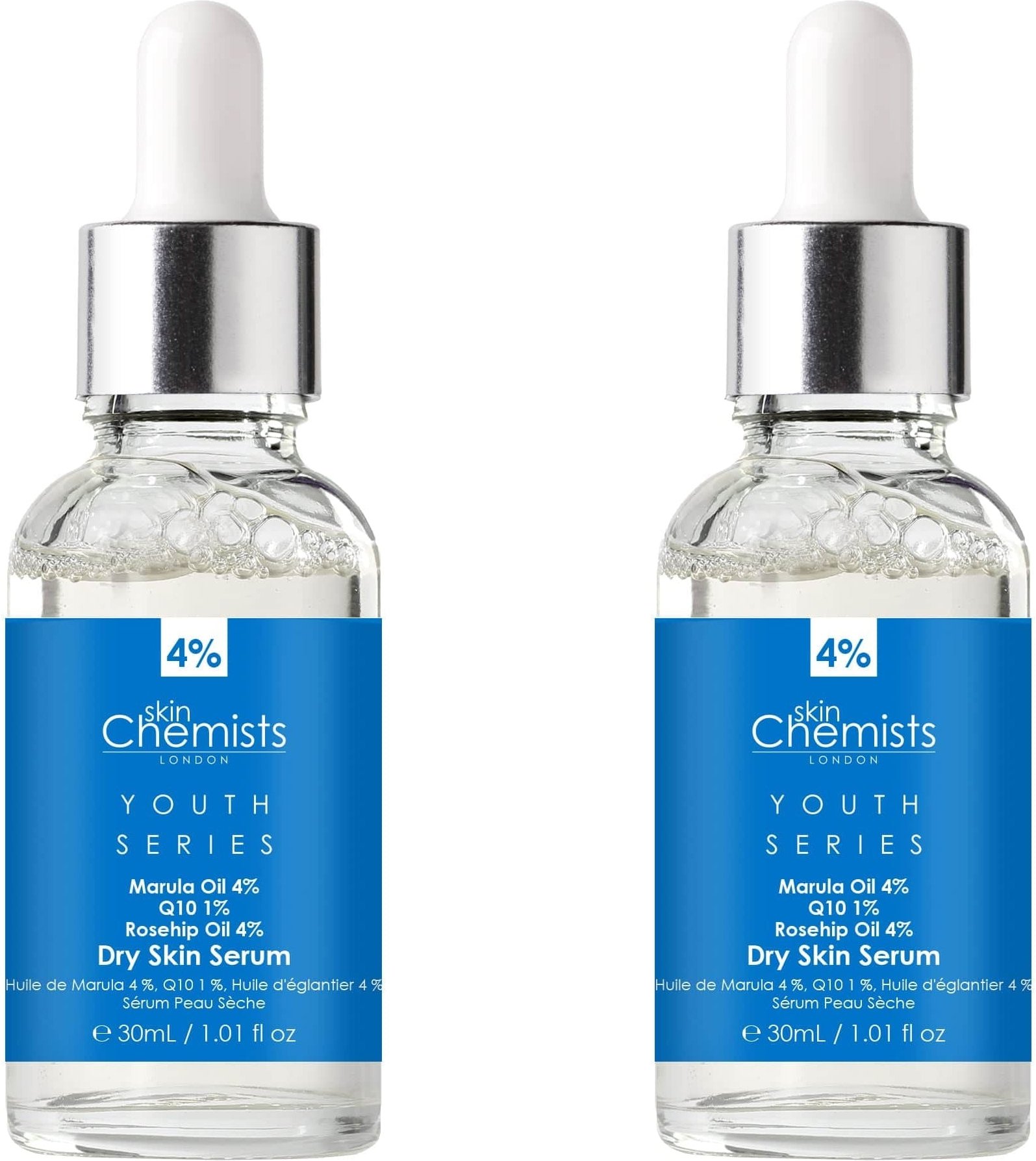 Thumbnail - skinChemists Jugendserie Trockenhaut-Serum Marulaöl 4%, Q10 1%, Hagebuttenöl 4% 30ml x 2 Duo-Pack