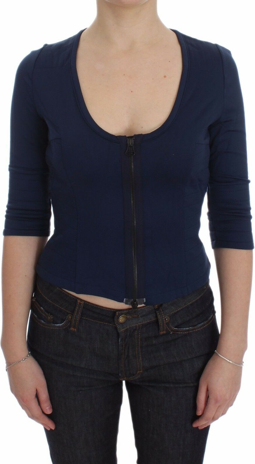 Exte Zip-up Bluse mit drei Viertelärmeln