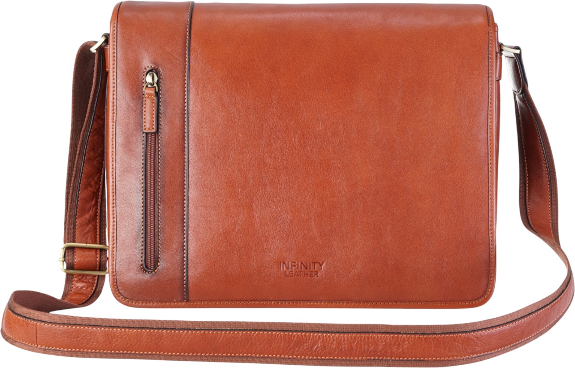 Laptoptasche aus echtem Leder in Hellbraun - Astor