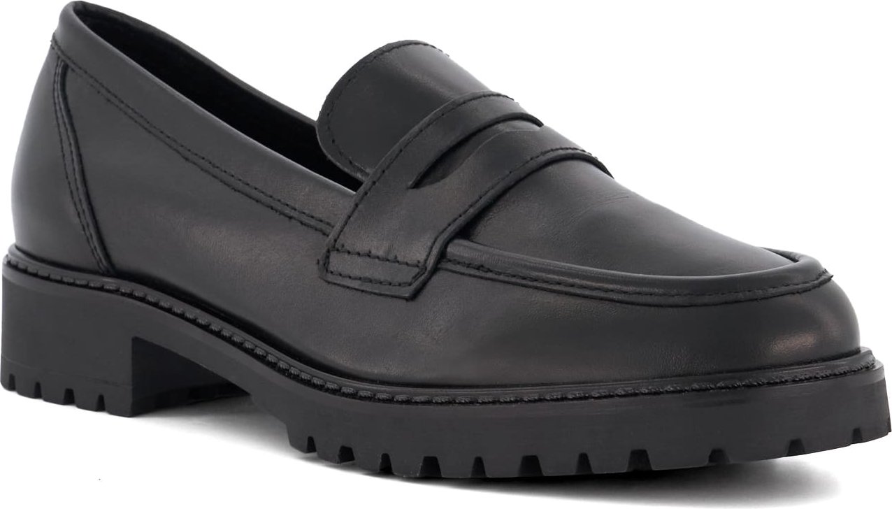 Dune Gild Damen Schwarze Lederloafer