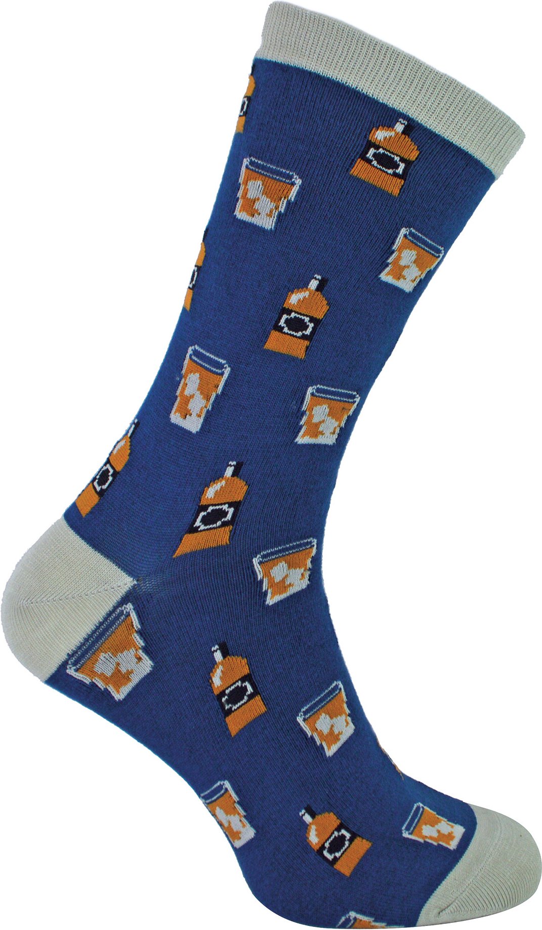 Herr Heron - Bambus Lustige Whiskey Gemusterte Kleid Socken - Whiksy (Marine)