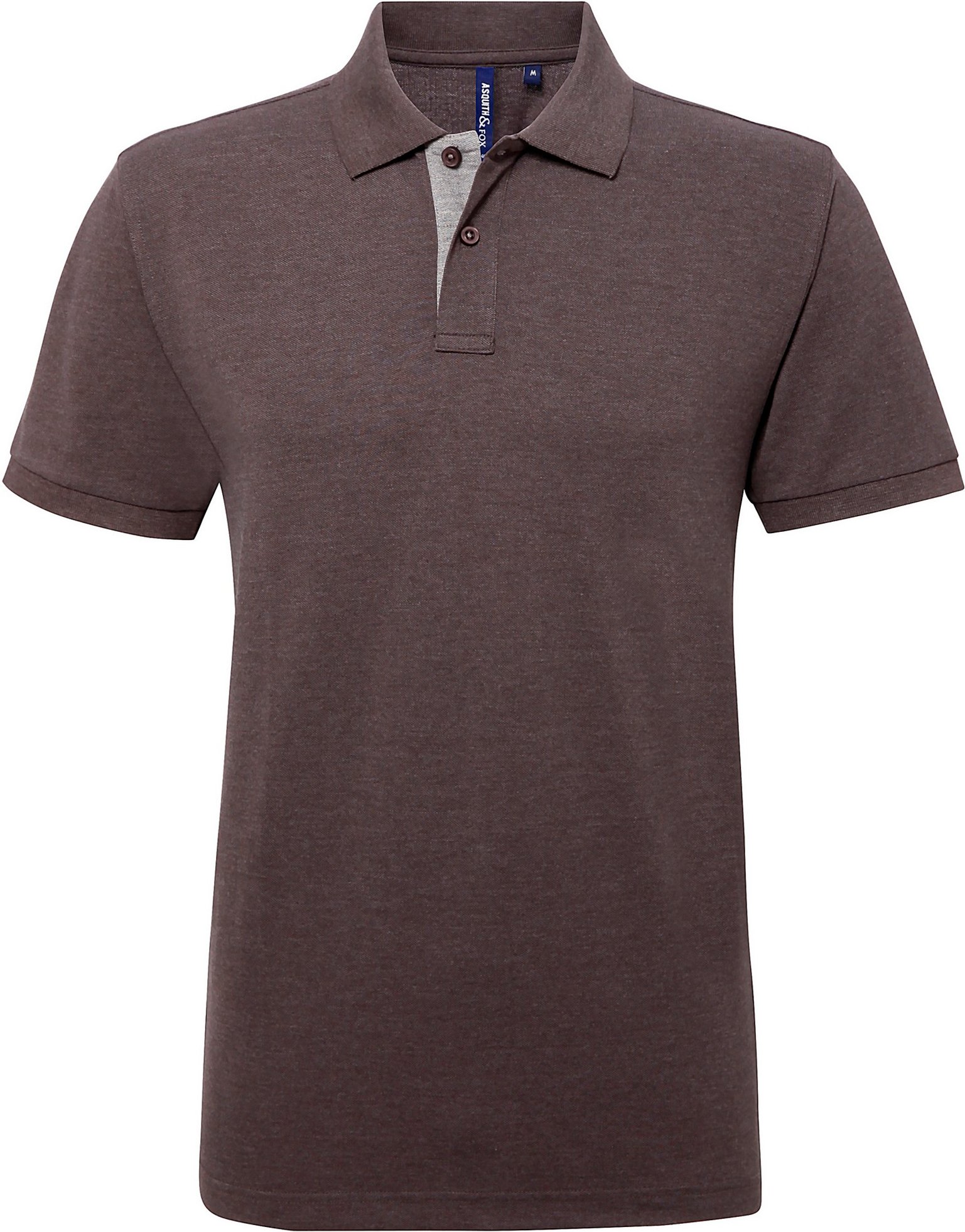 Asquith & Fox Herren Classic Fit Kontrast-Polohemd (Holzkohle/ Grau)