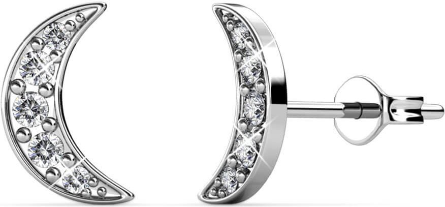 Halbmond-Ohrringe - Silber und Kristall