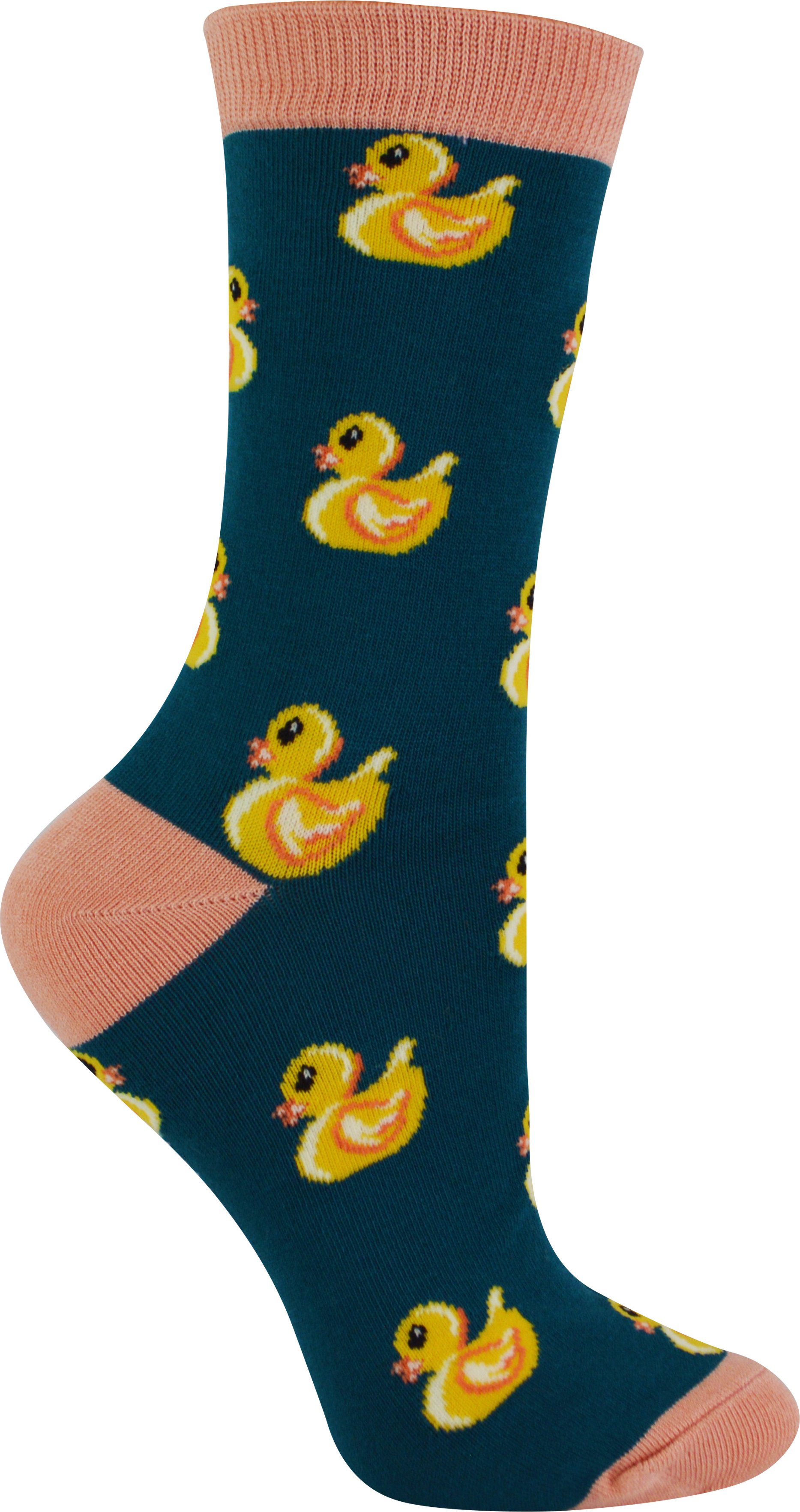 Women's Novelty Rubber Ducks Socken | Miss Sparrow | Weiche atmungsaktive Ente Muster Bambus Socken - Teal