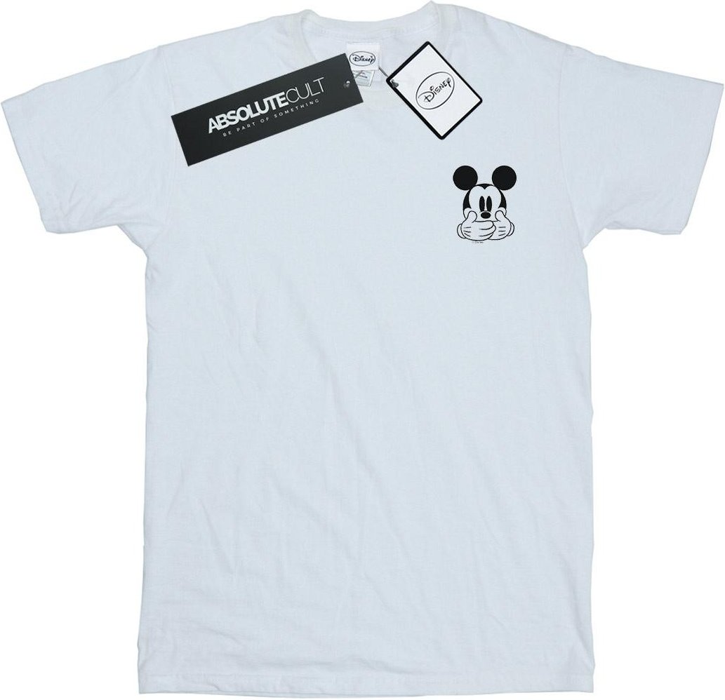 Disney - "Mickey Mouse Dont Speak Breast Print" T-Shirt für Herren (Weiß)
