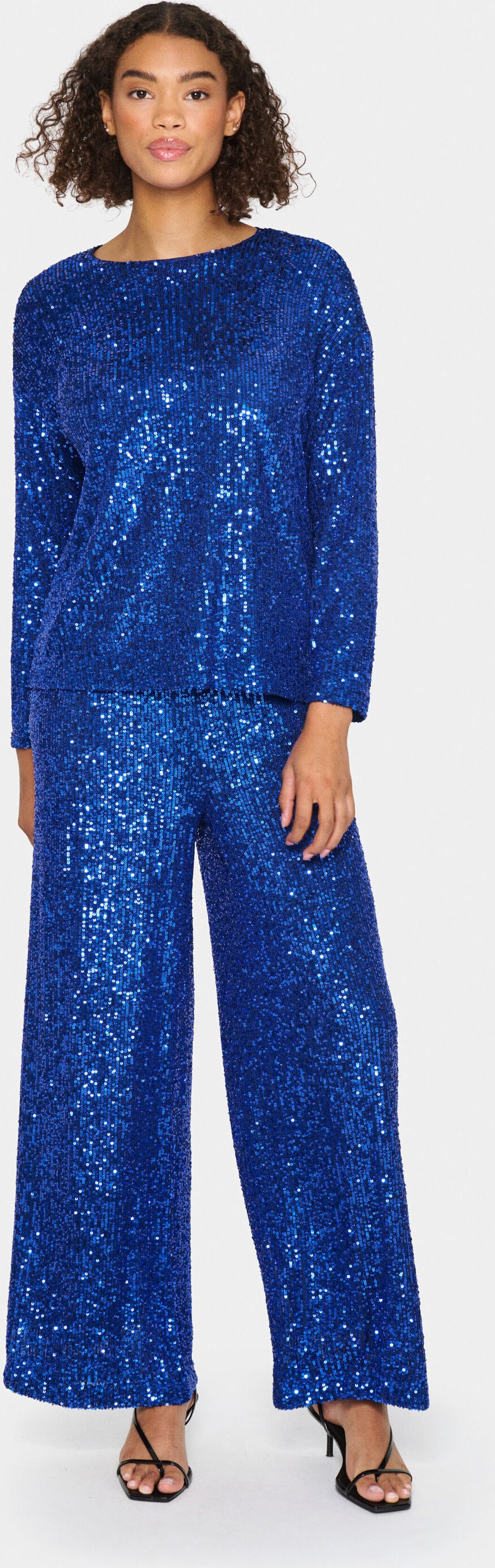 Langarm-Bluse Gerade Passform blue