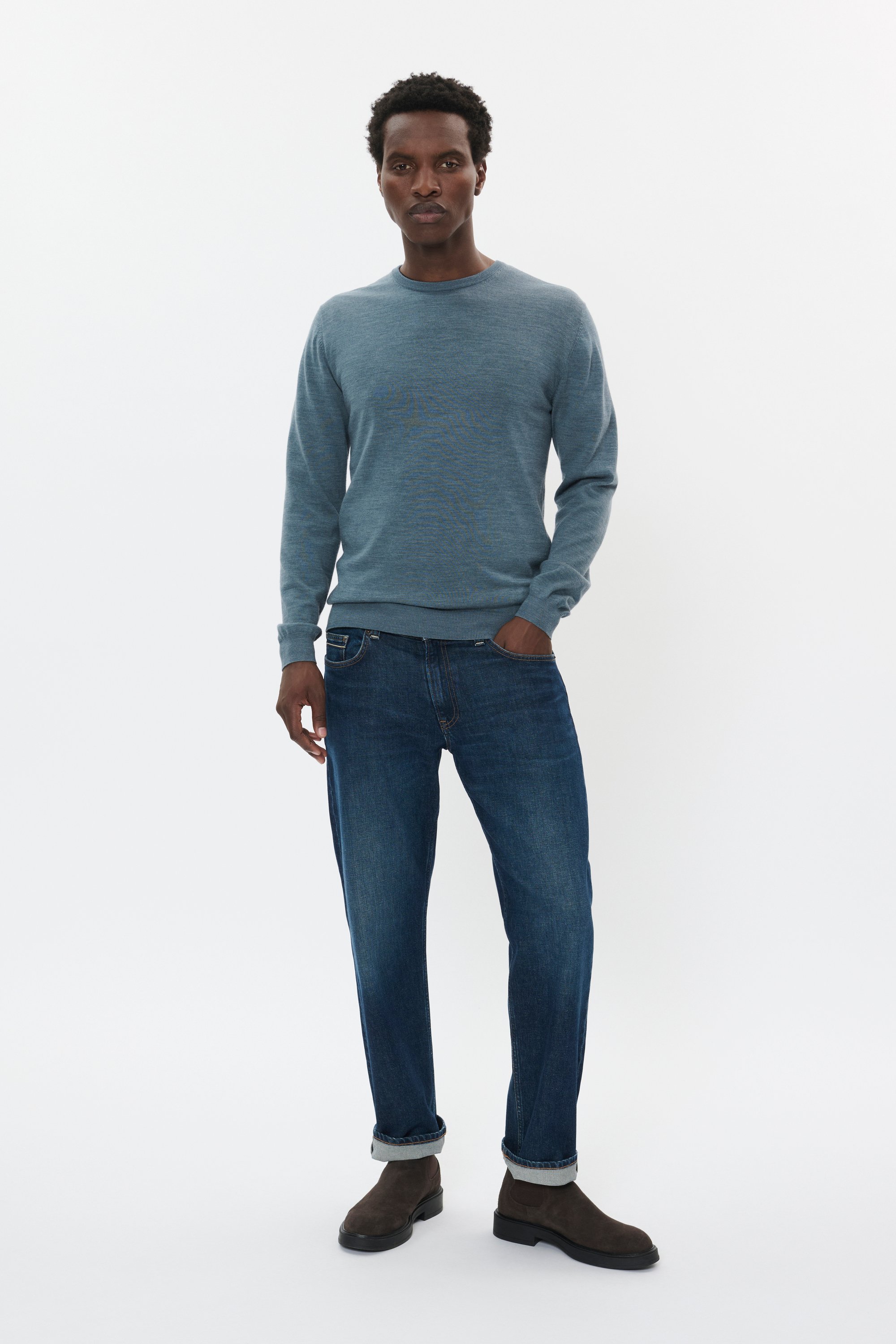Thumbnail - Strickpullover Margrate Gerade Passform blue