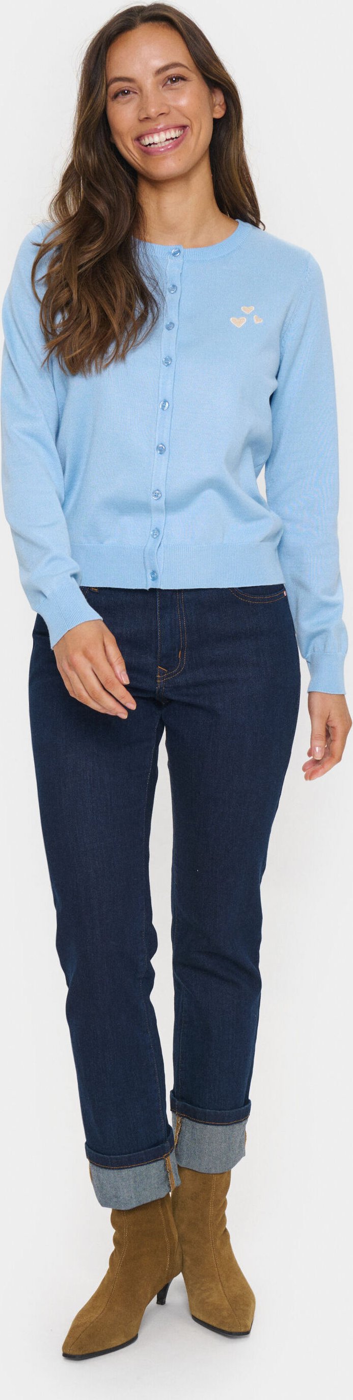 Strickjacke Gerade Passform blue