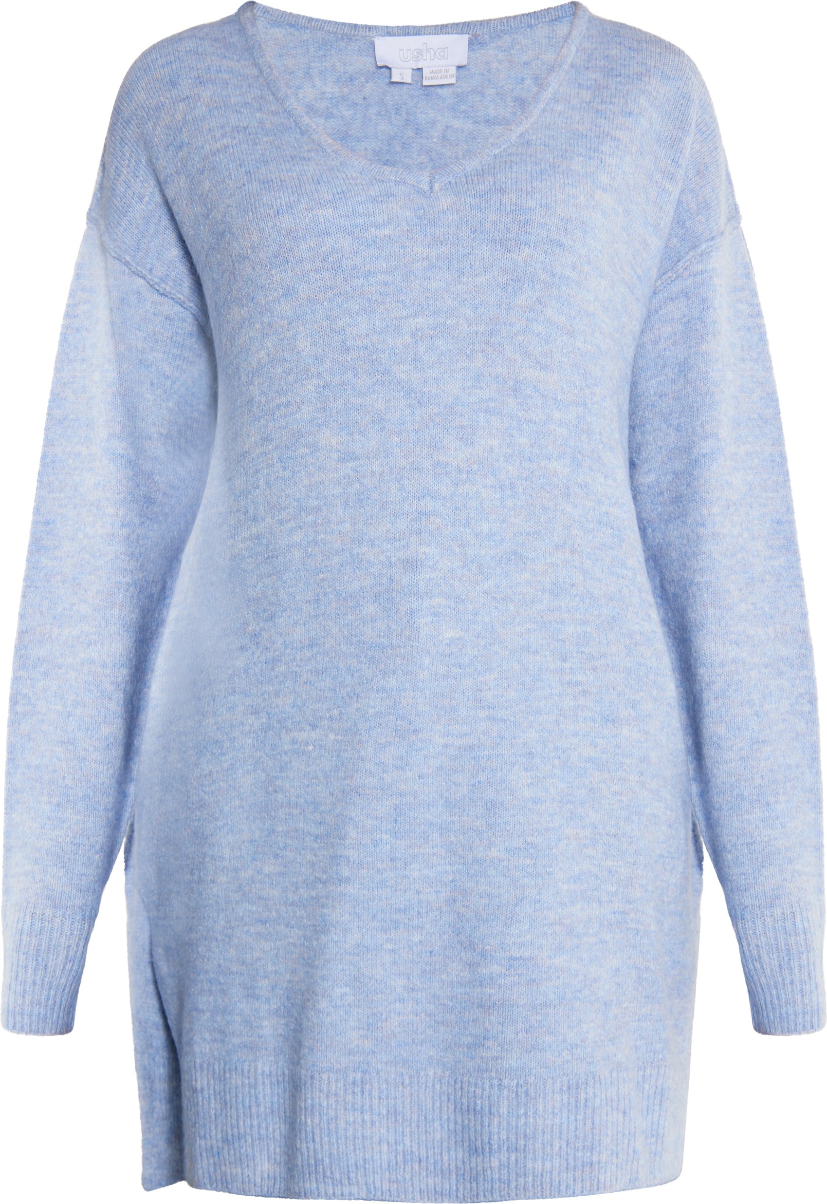 usha Strickpullover Damen blau melange