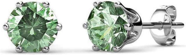 Geburtsstein August Ohrringe - Silber und Vert