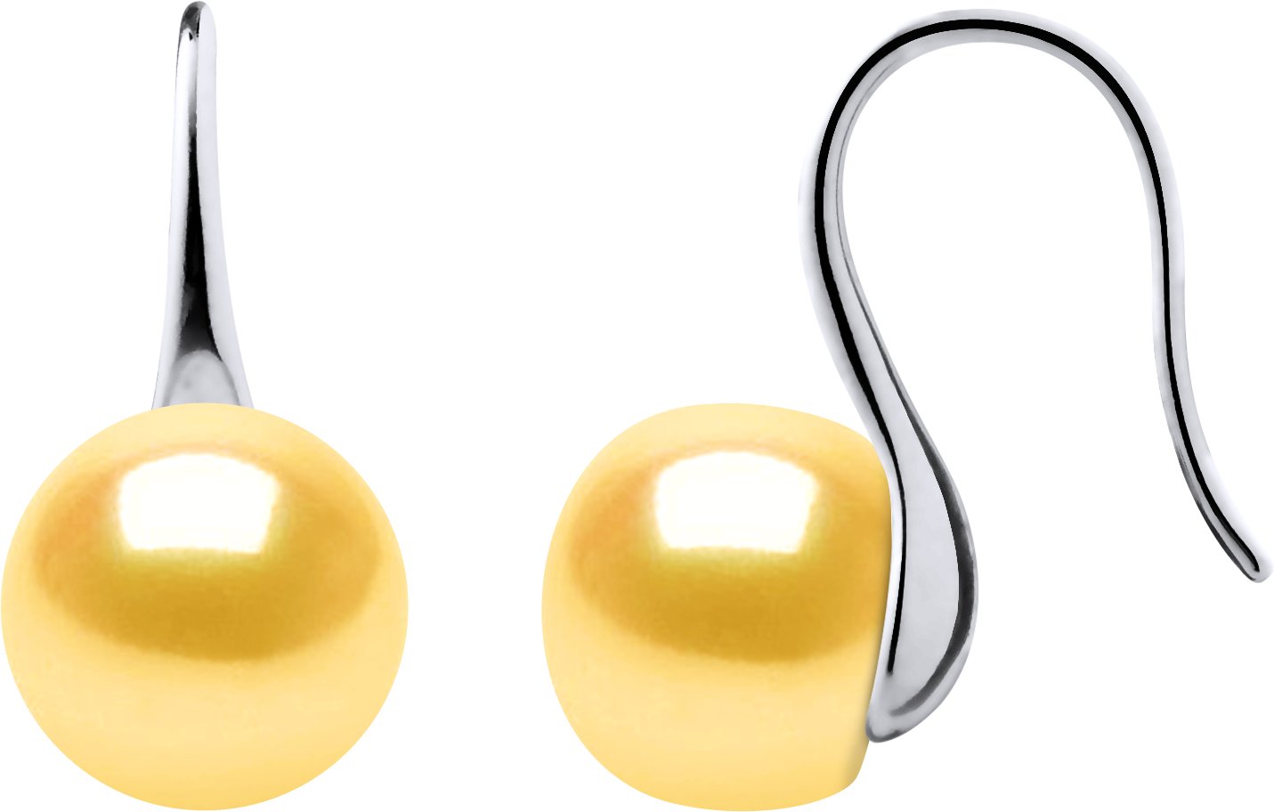 Ohrringe Haken Süßwasserperlen 9-10 mm Knöpfe Golden 925