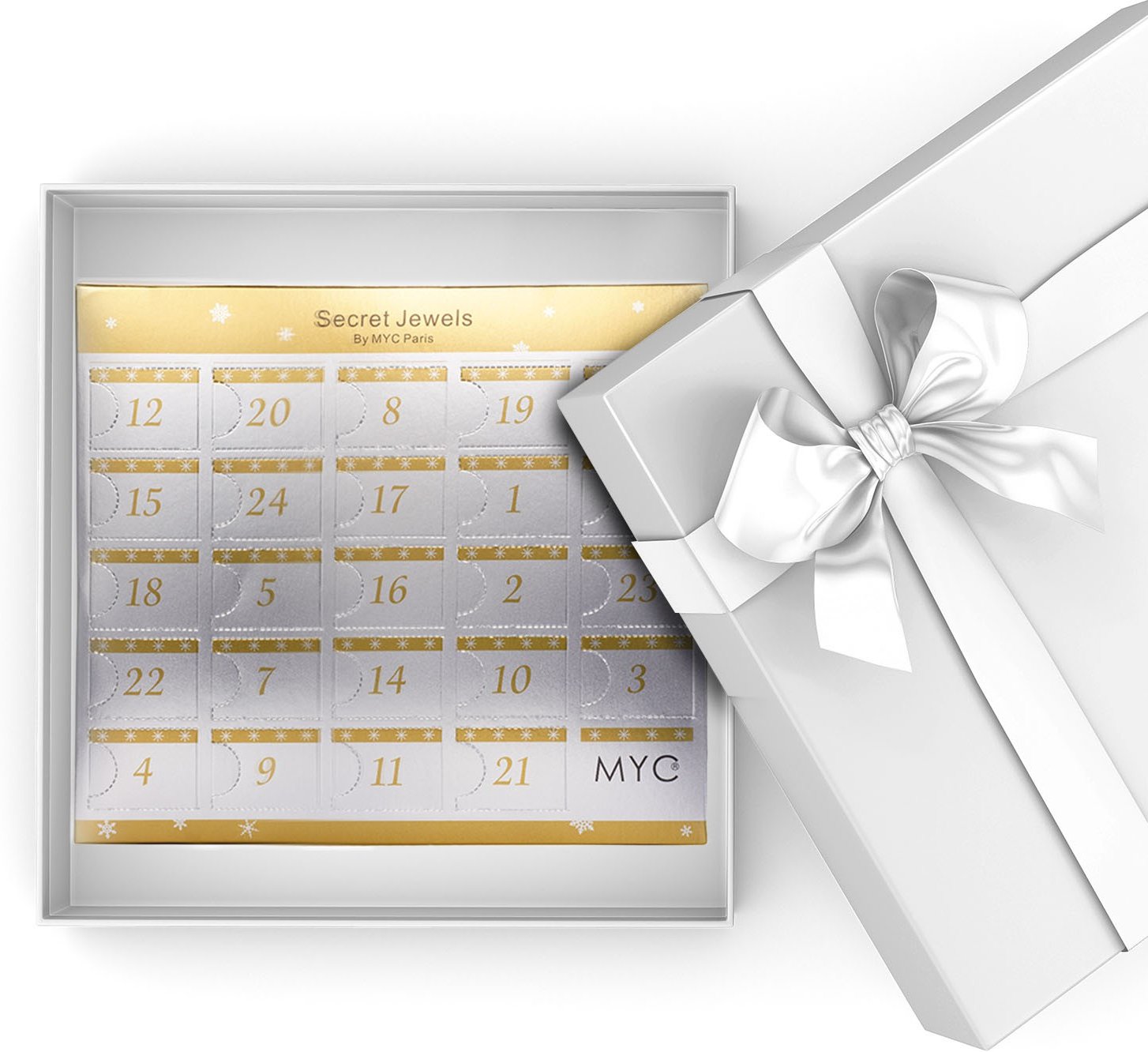 Adventskalender 12 Juwelen, 11 Perlen und 1 Überraschung - Silber und Kristall