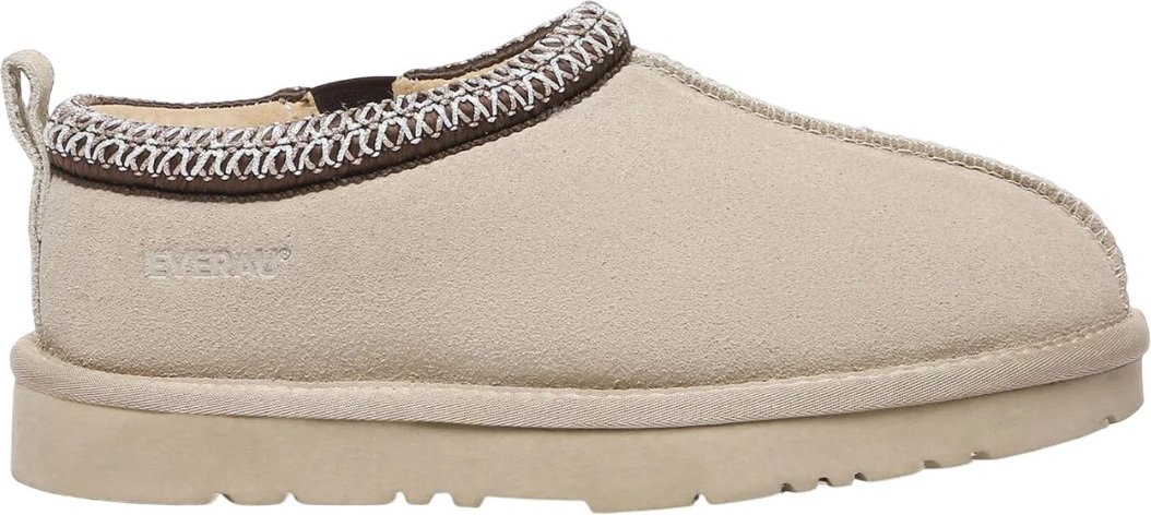 EverAu - Damen Hausschuhe "Wigeon", Kuh Wildleder (Sand)