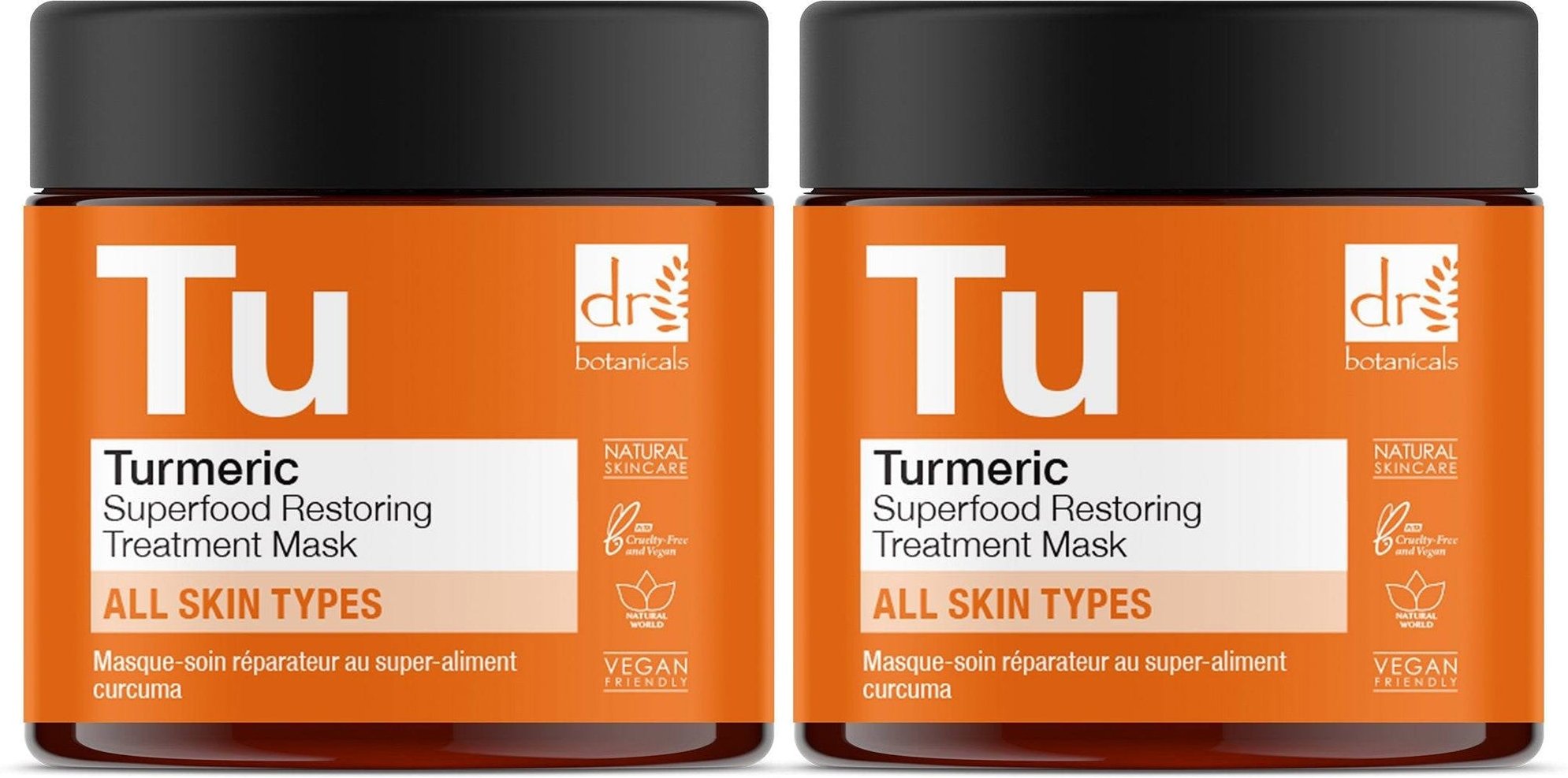 Thumbnail - Dr Botanicals Kurkuma Superfood Wiederherstellende Behandlungsmaske 60ml x 2 Duo-Pack