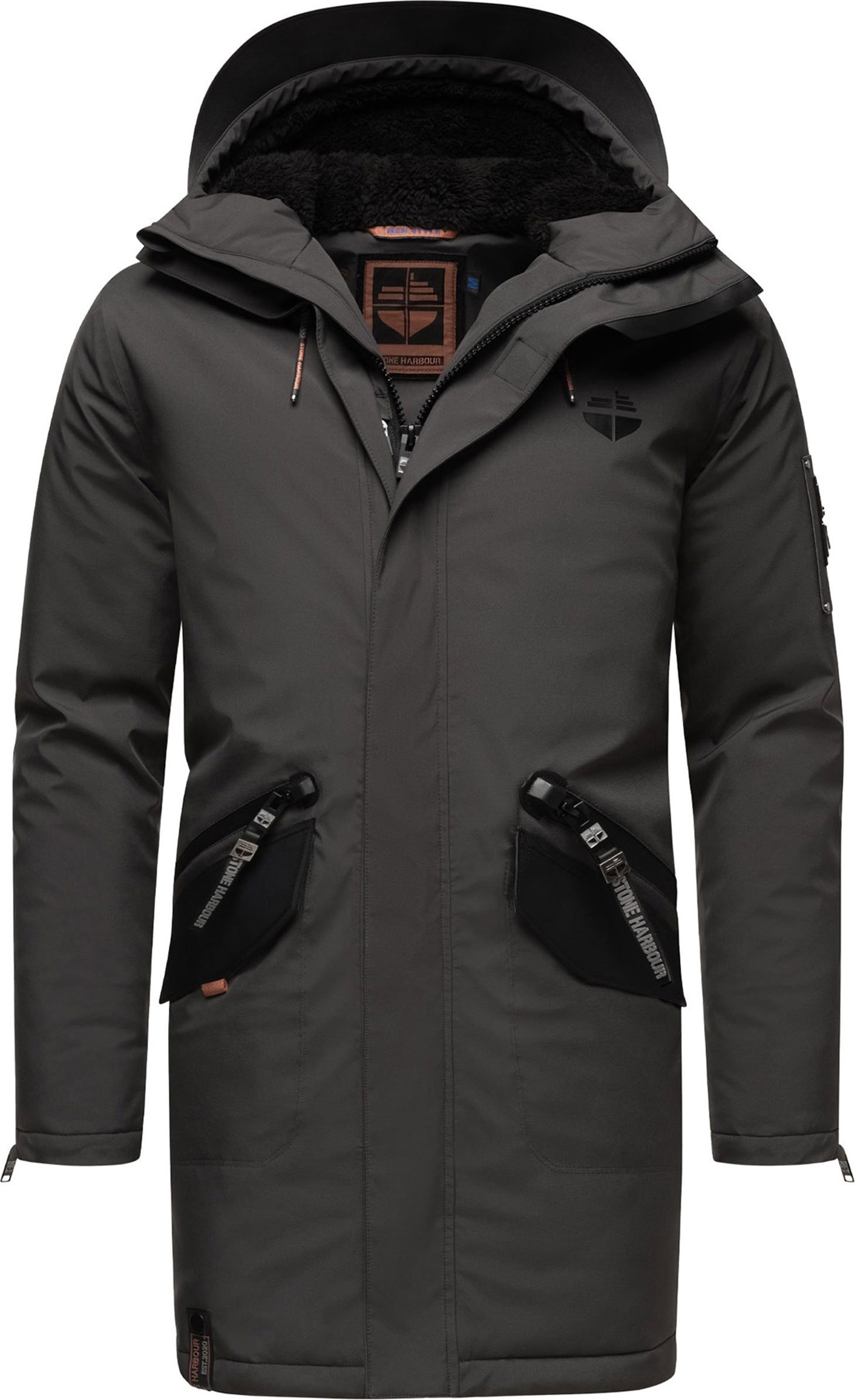 Stone Harbour Herren Winterjacke Ragaan mit Teddyfell & Kapuze