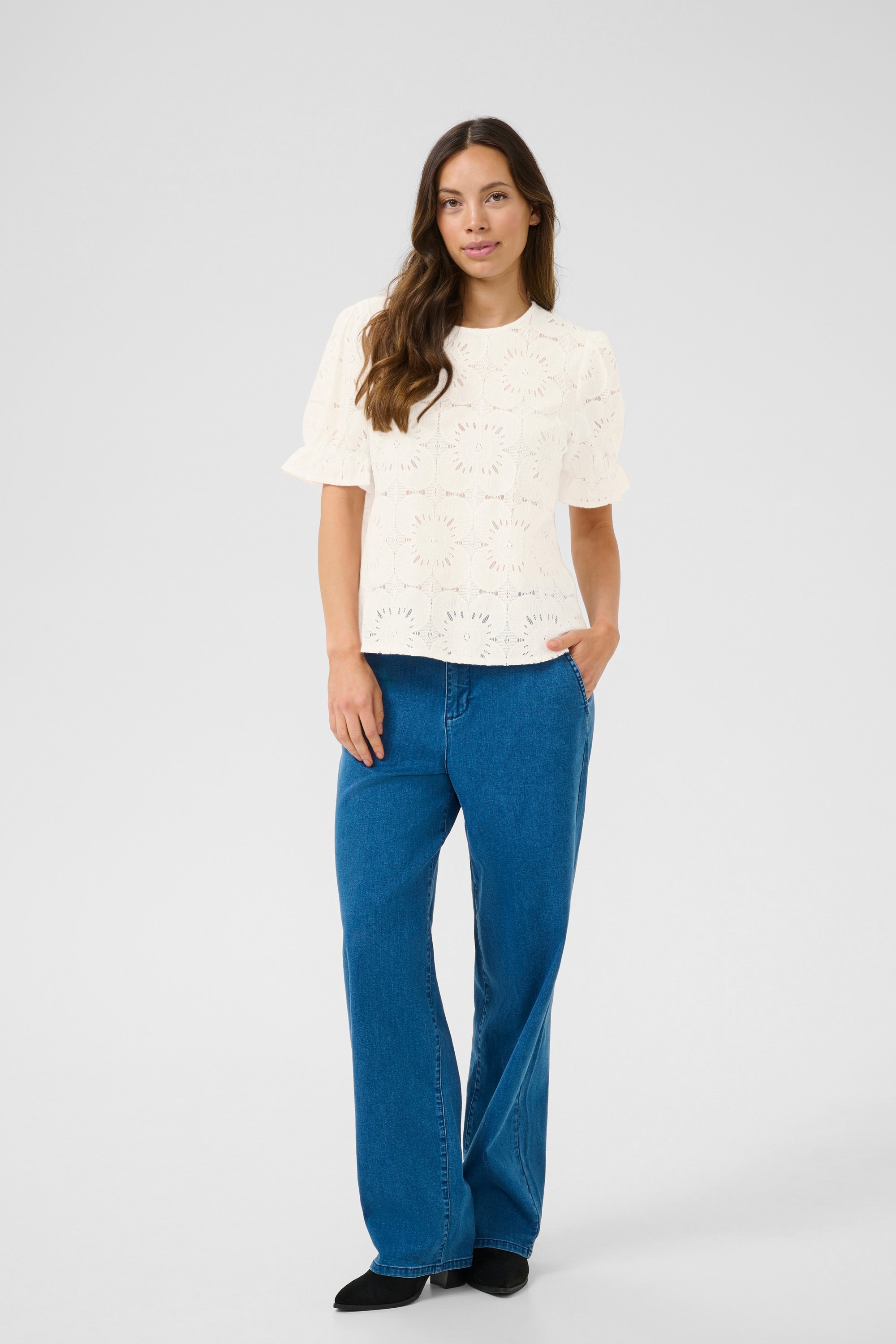 Kurzarm-Bluse CRLibby Regular fit white