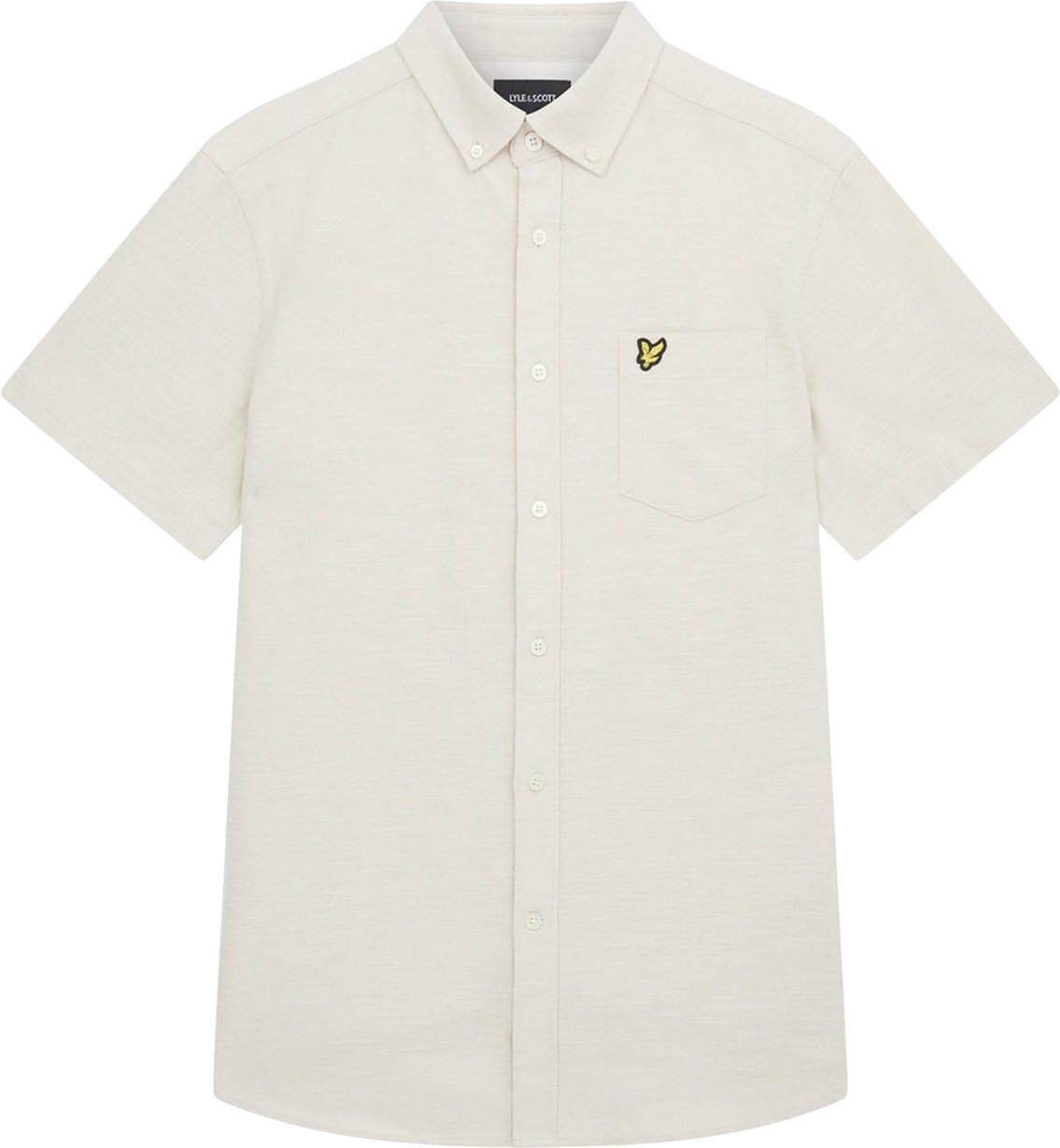 Thumbnail - Lyle & Scott - Hemd für Herren Slubkurzärmlig (Cremefarbe)