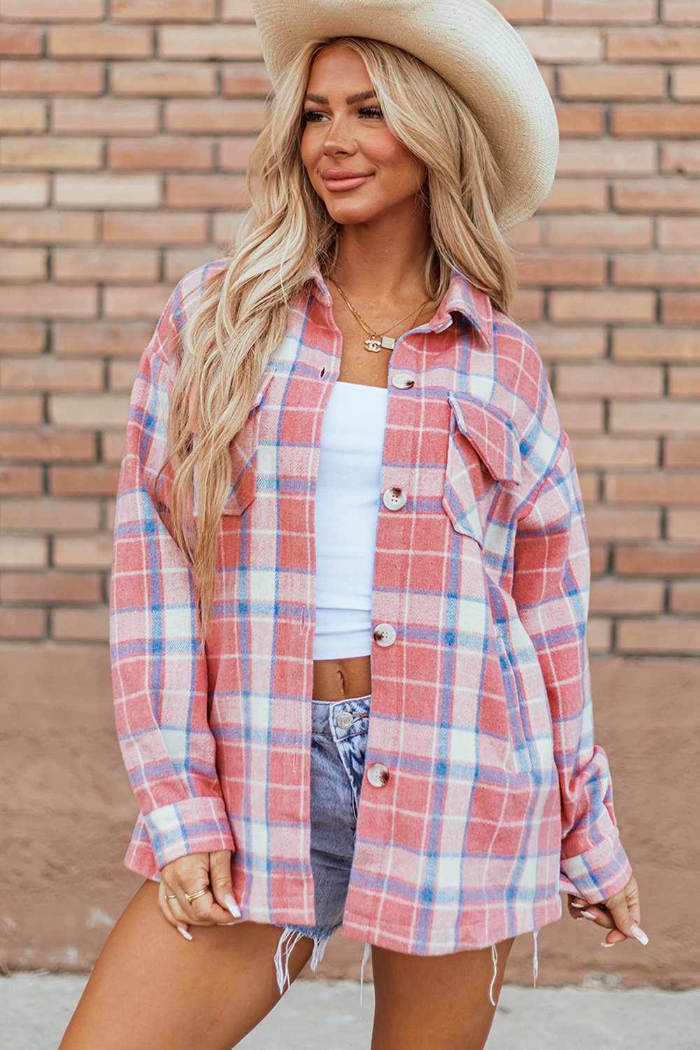 Oversized Karierter Flanellhemd