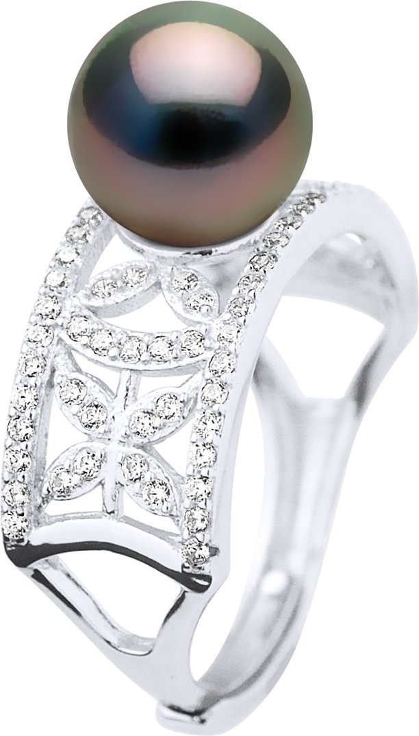 Ringschmuck - Echte Tahiti-Zuchtperle, rund 9-10 mm