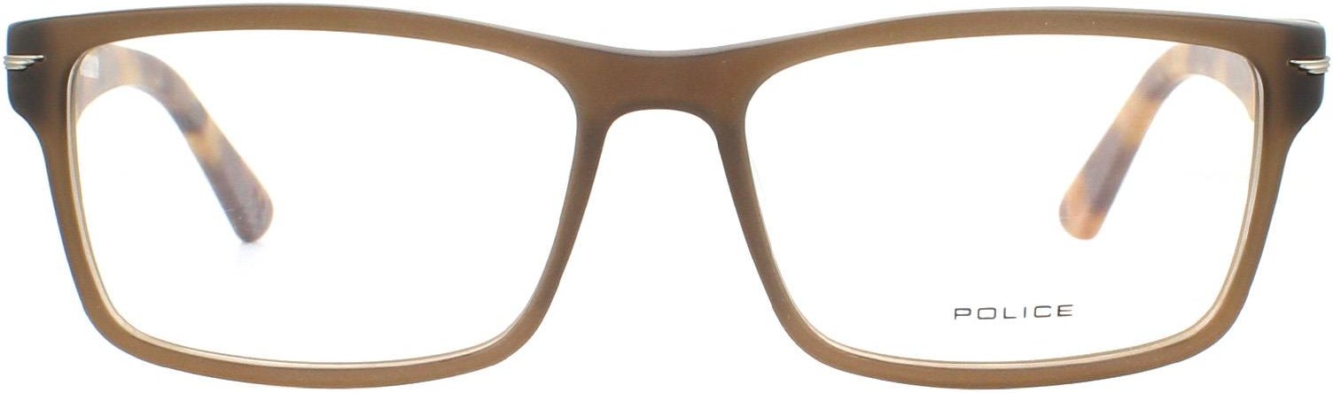 Thumbnail - Police Rectangular Herren Matt Transparent Havanna Brille