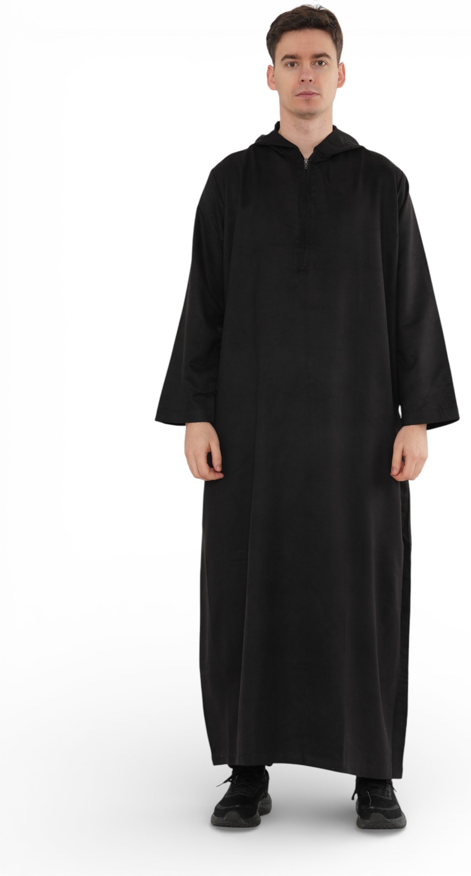 Herren Kapuzen-Eid-schwarze marokkanische Jubba-Robe Ramadan Eid Thobe – HM12