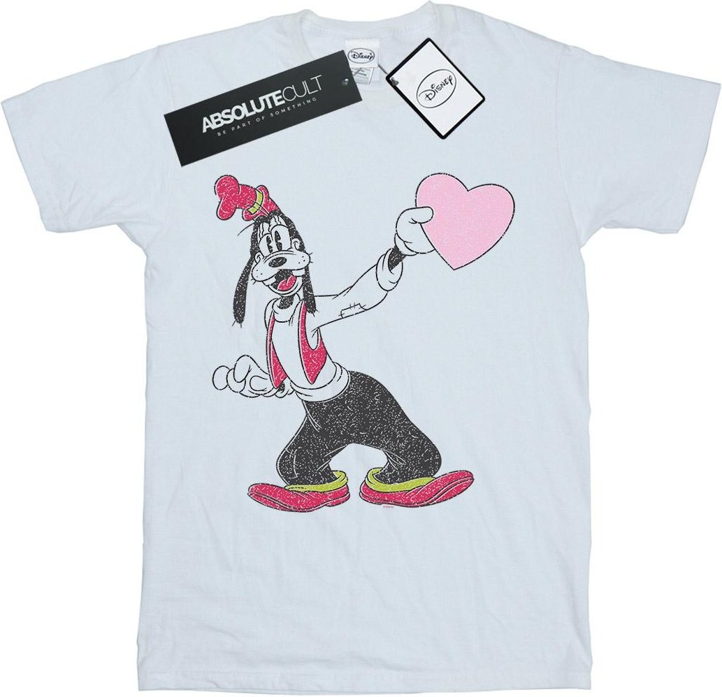 Disney - "Goofy Love Heart" T-Shirt für Mädchen (Weiß)