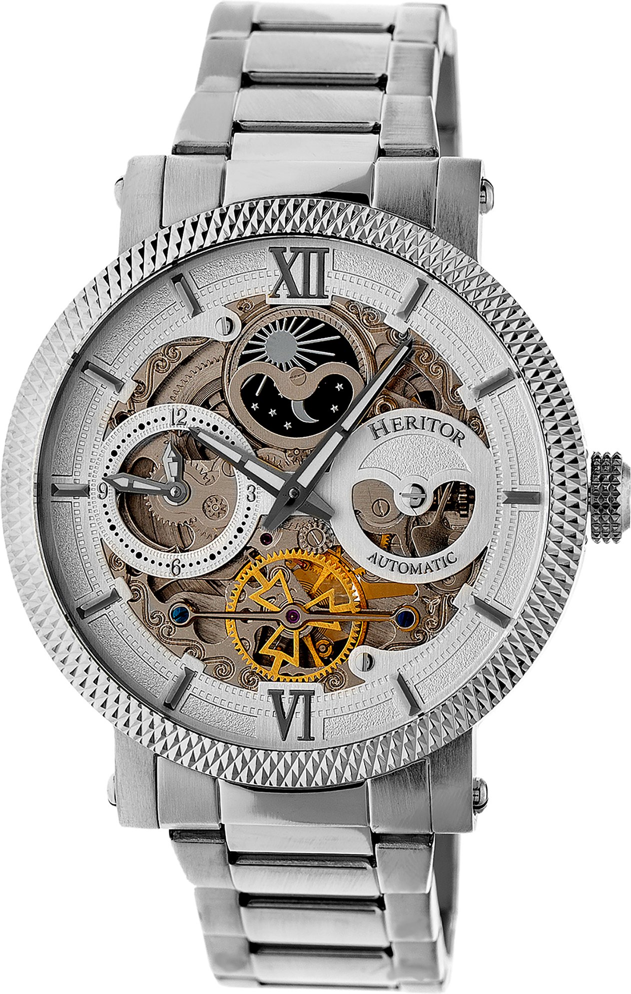 Heritor Automatik-Armbanduhr mit skelettiertem Zifferblatt Aries