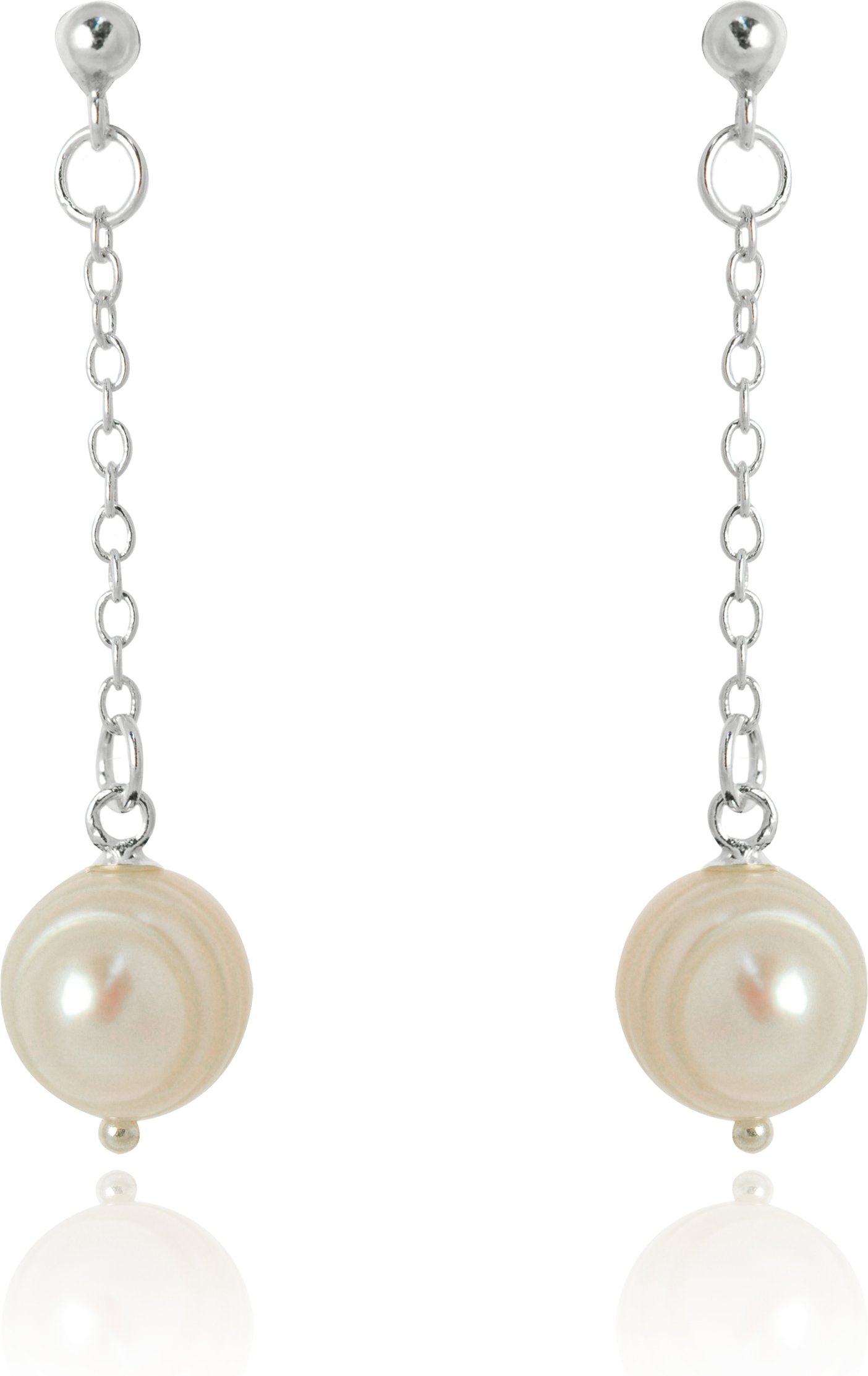 Luxenter Ohrringe, 925 Sterling Silber Kiarik und weiße Perle rhodiniert