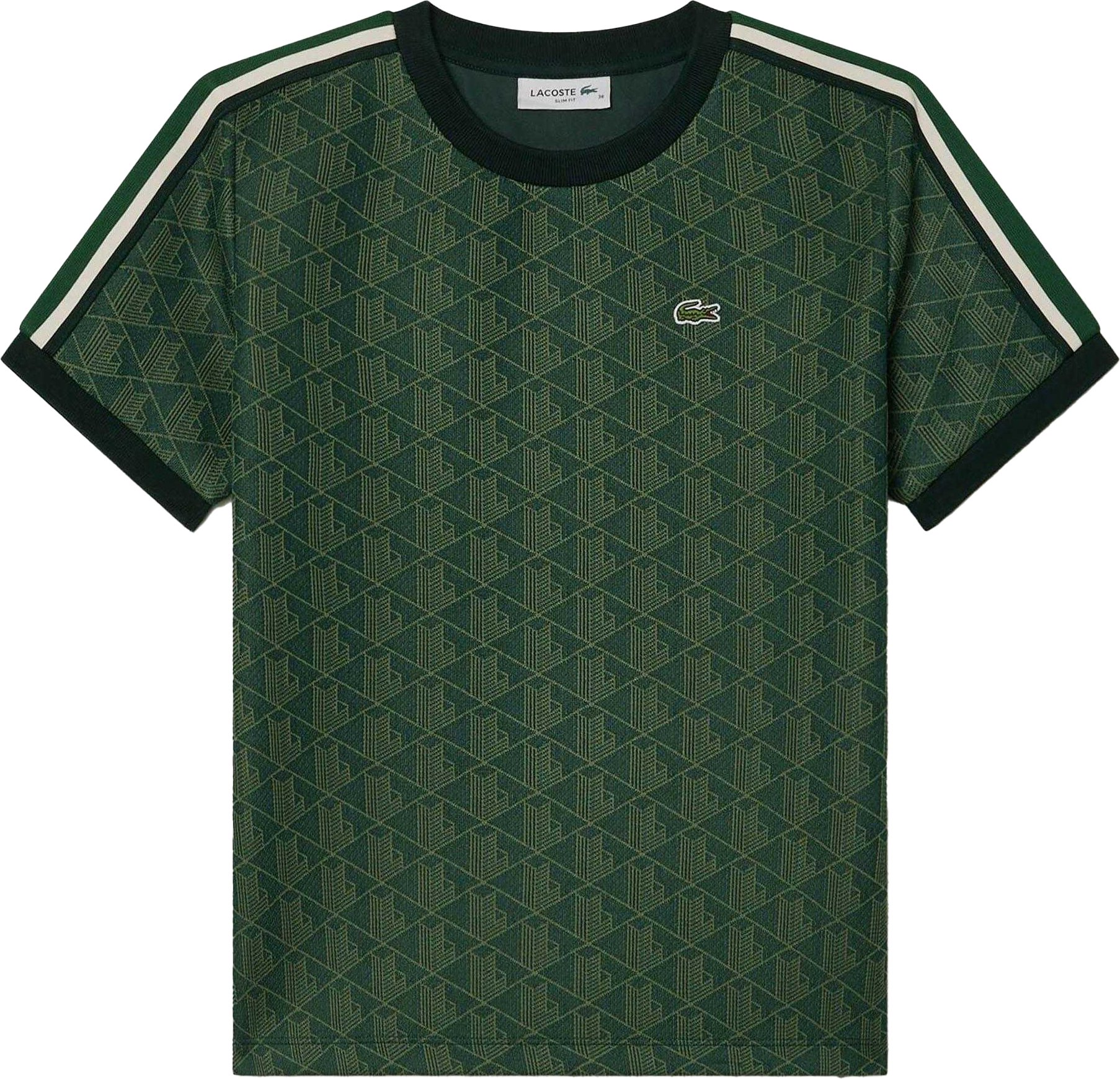 Lacoste - T-Shirt für Damen, Jacquard, Schmal (Grün)
