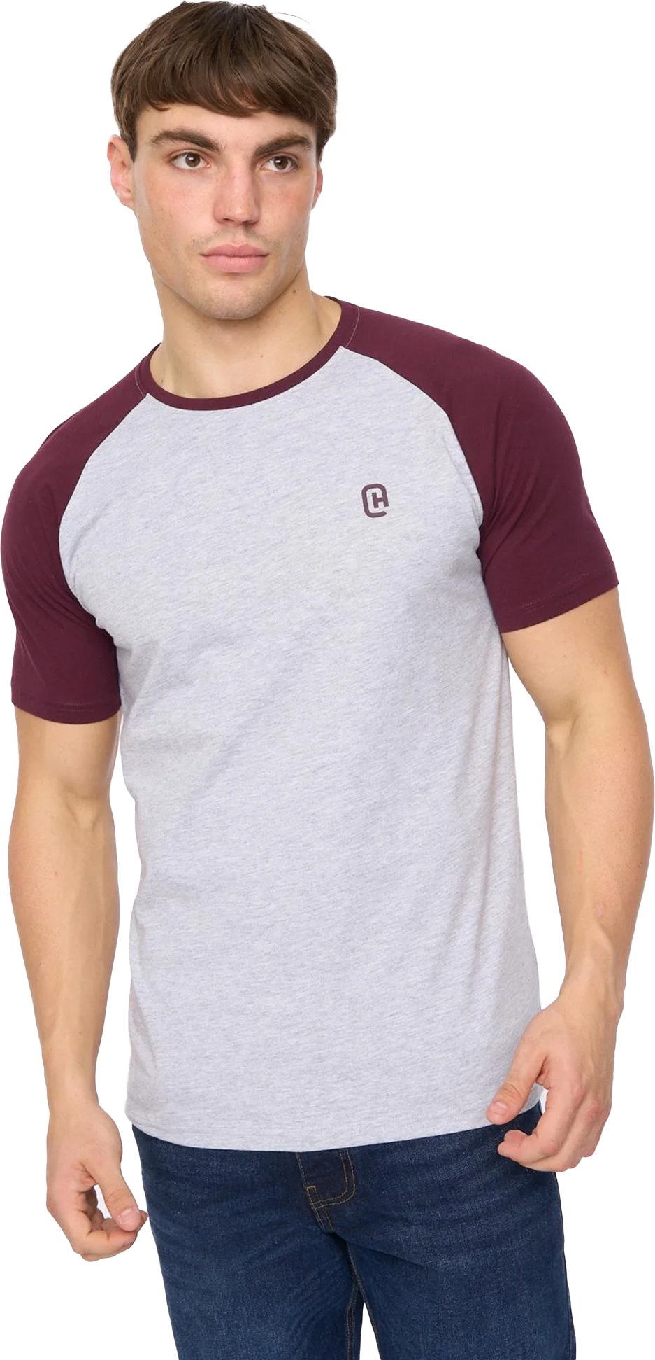 Crosshatch - "Remison" T-Shirt für Herren (Rum Rosinen/Grau meliert)