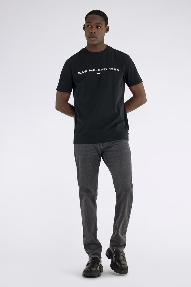 Schwarzes Herren-T-Shirt DHARIS "GAS MILANO"