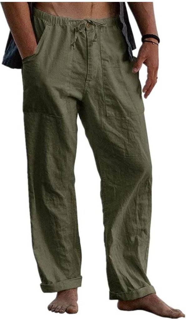Thumbnail - Loose Fit Plus Size Hose mit Flachs-Baumwoll-Mischung