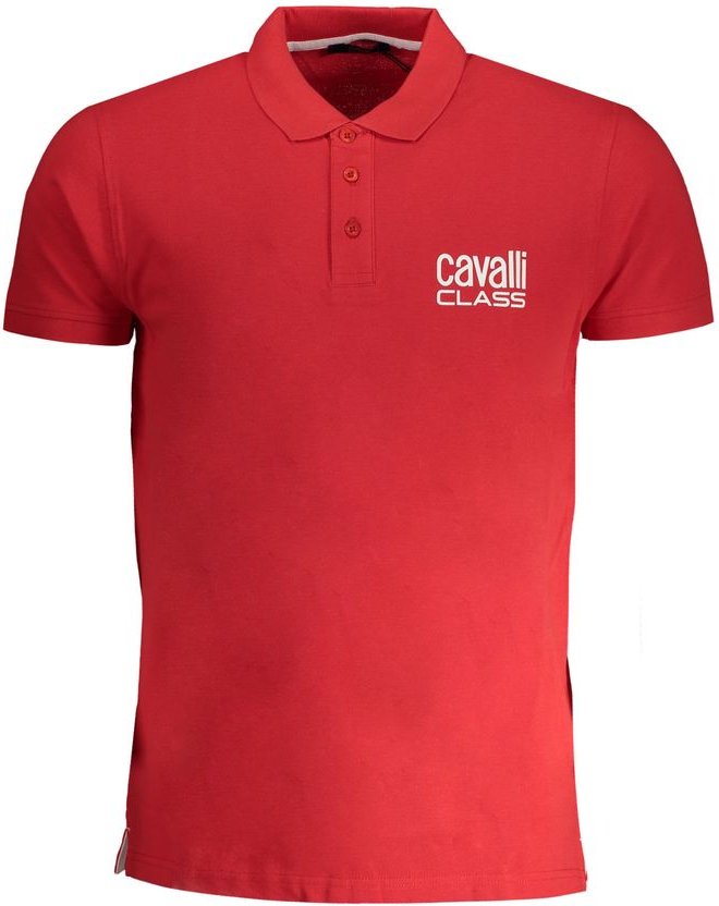 Cavalli Class Rotes Baumwoll Herren Poloshirt