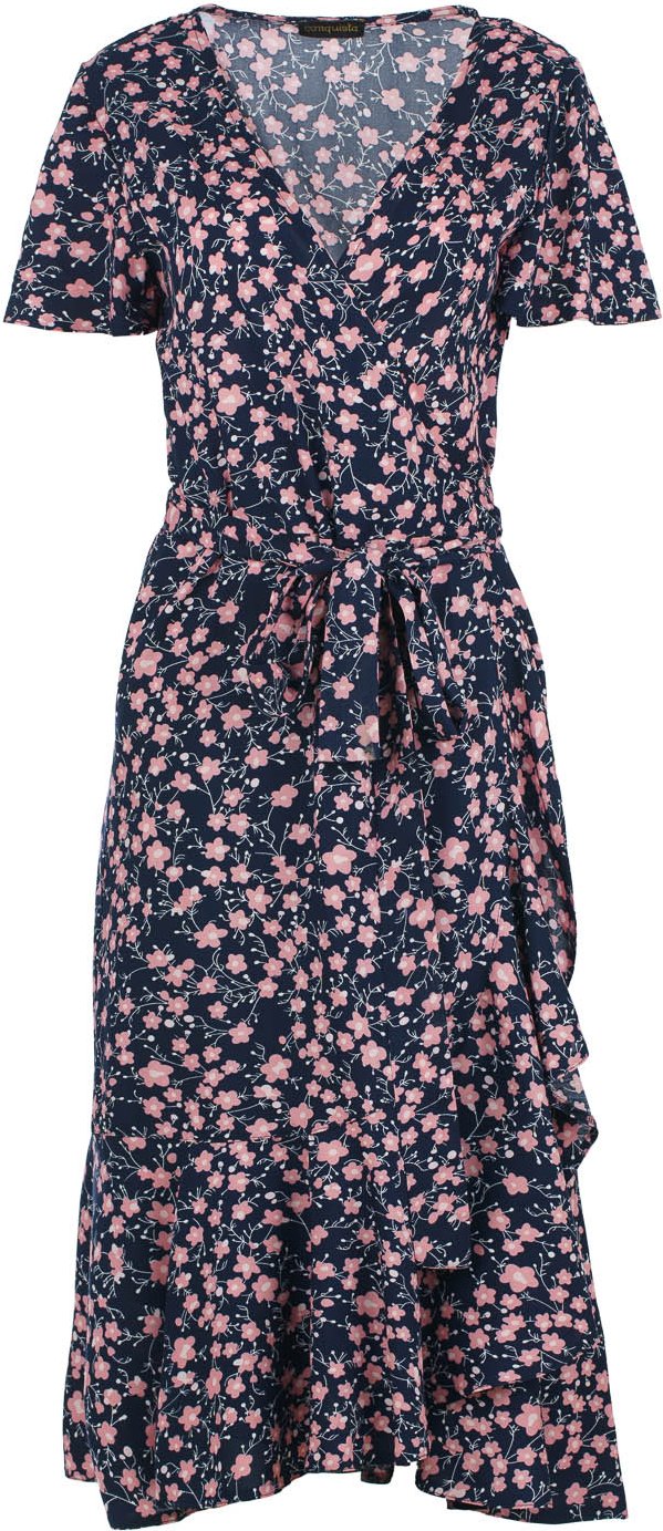 Thumbnail - Midi-Kleid aus Viskose mit Mitternachtsblumen-Muster