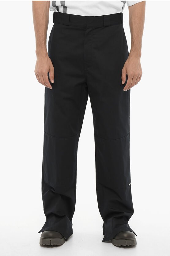 Hoch taillierte Hose mit geradem Bein in Blau