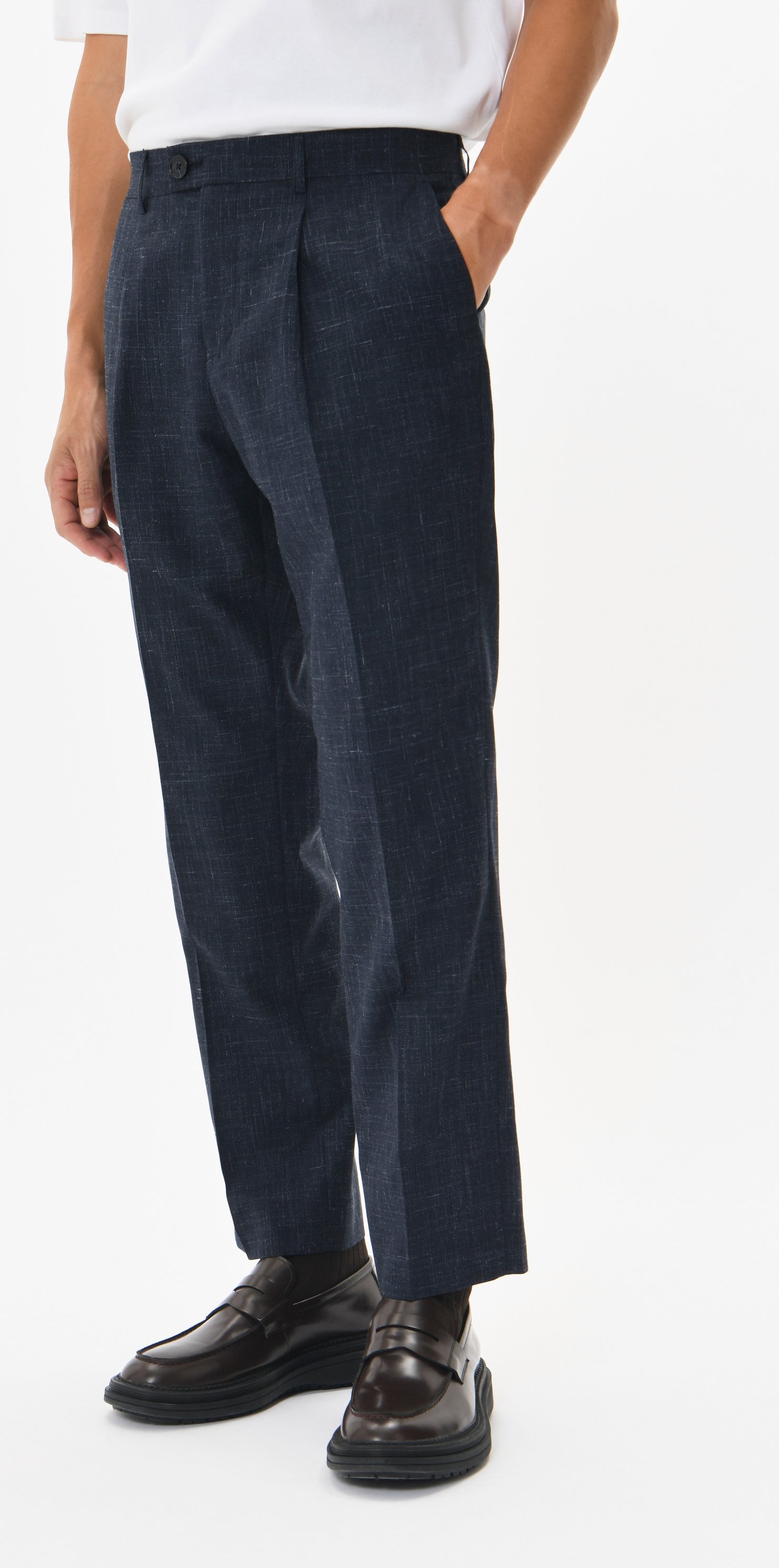 Pants Suiting Gerade Passform Dark Navy Melange
