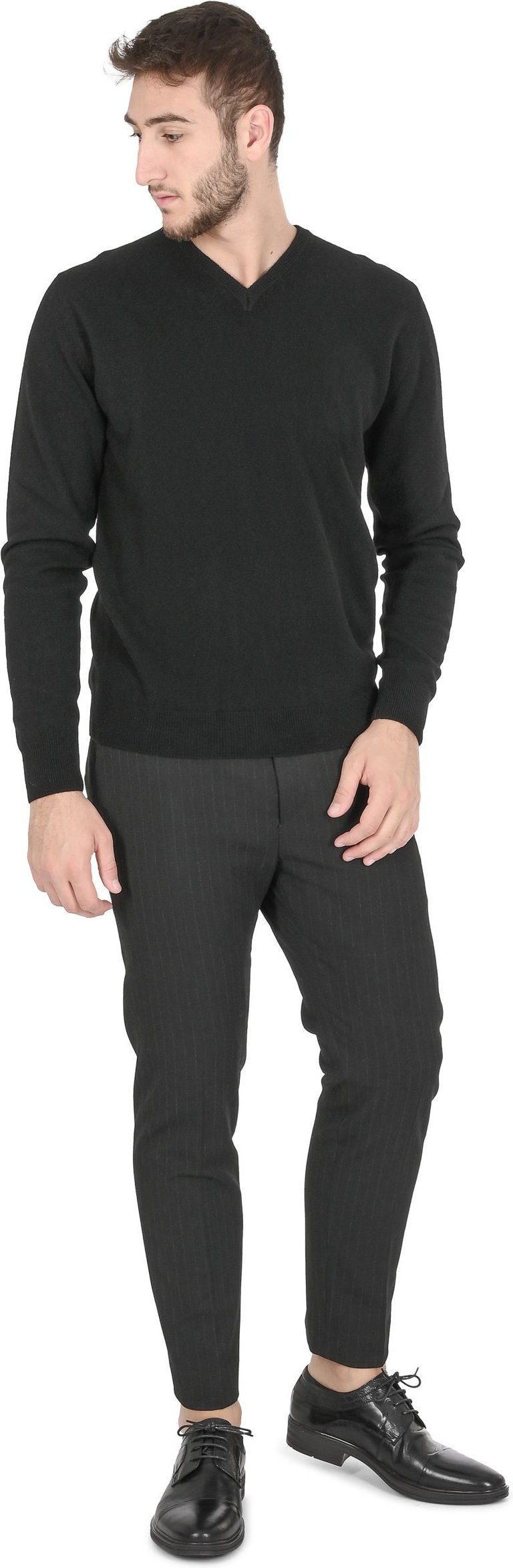 Raffinierter Kaschmir-Pullover mit V-Ausschnitt