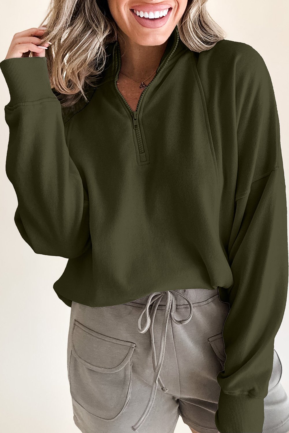 Halzipp-Mockneck-Pullover
