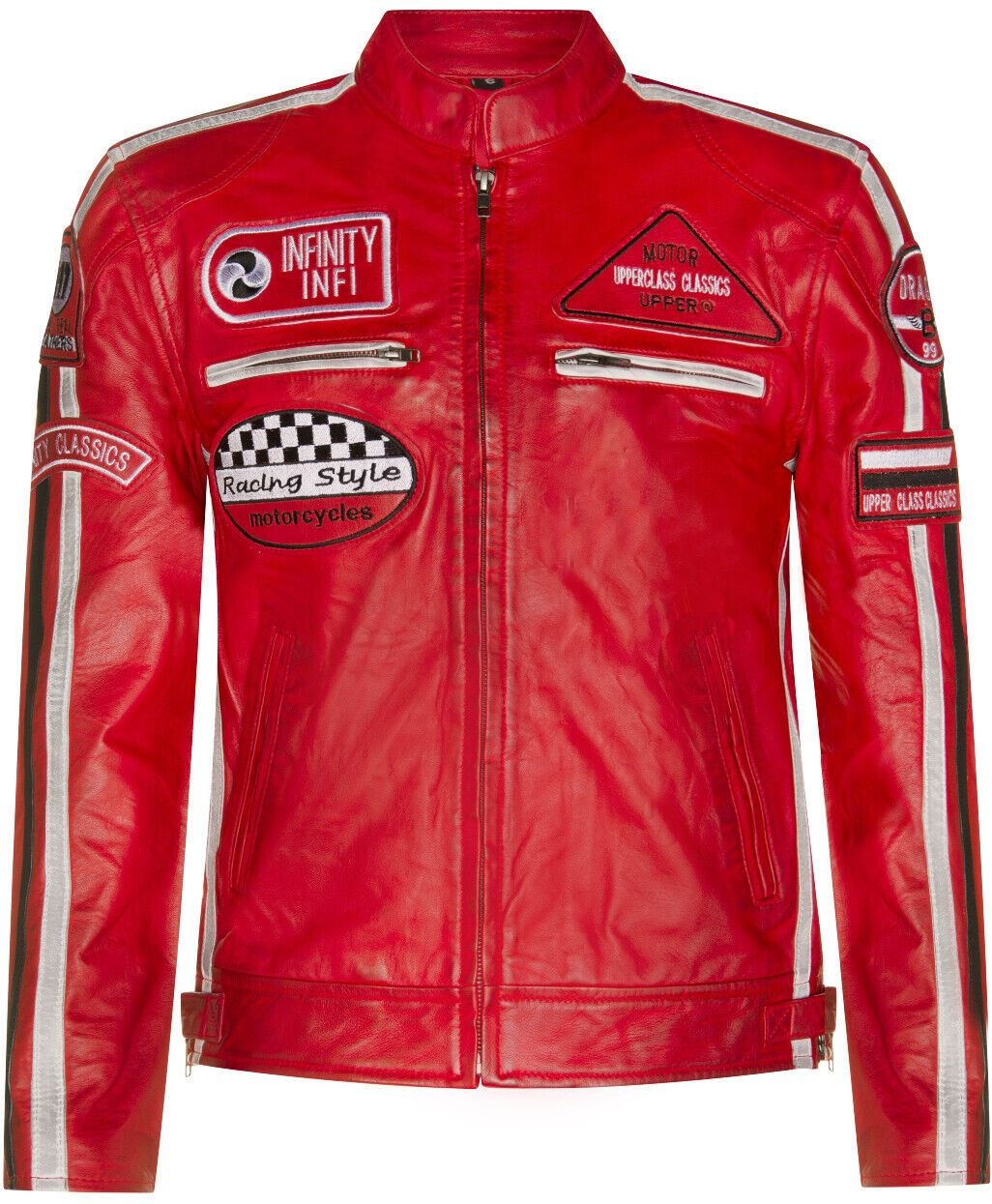 Herren Racing Leder Bikerjacke-Portland