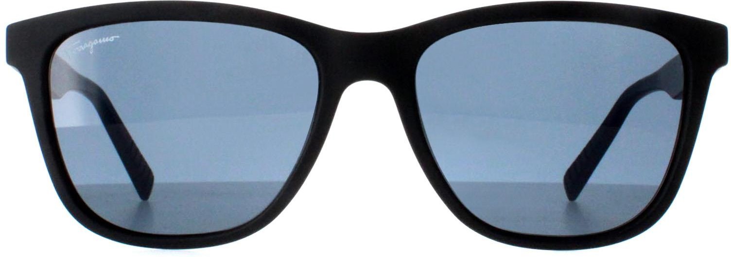 Salvatore Ferragamo SF998S 002 mat zwart blauwe zonnebril