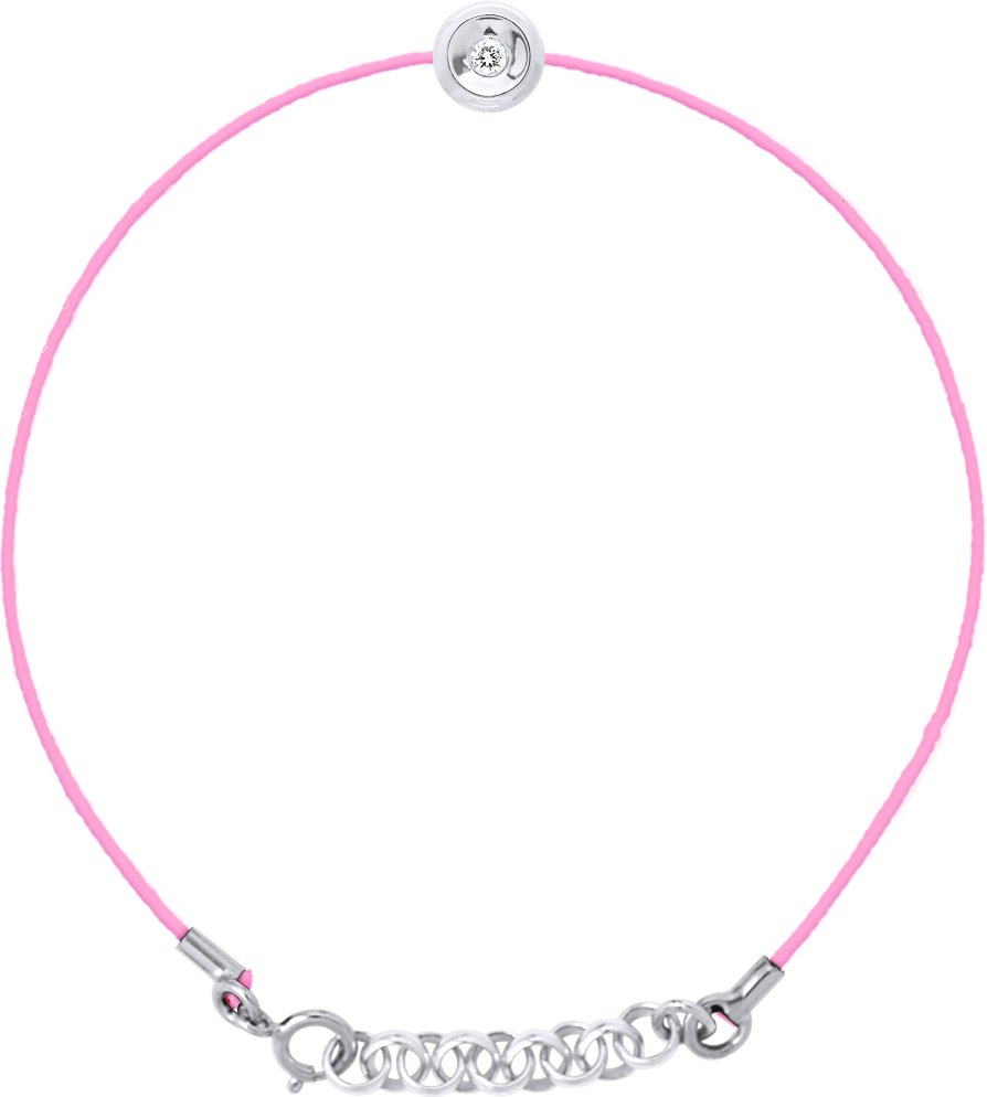 DIADEMA - Armband - Rosa Nylon - Echter Diamant
