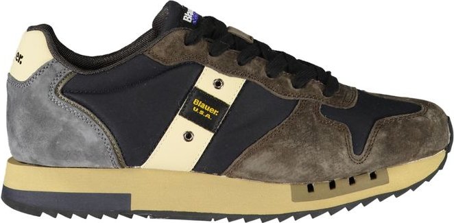 Blauer Blaue Leder Herren Sneaker