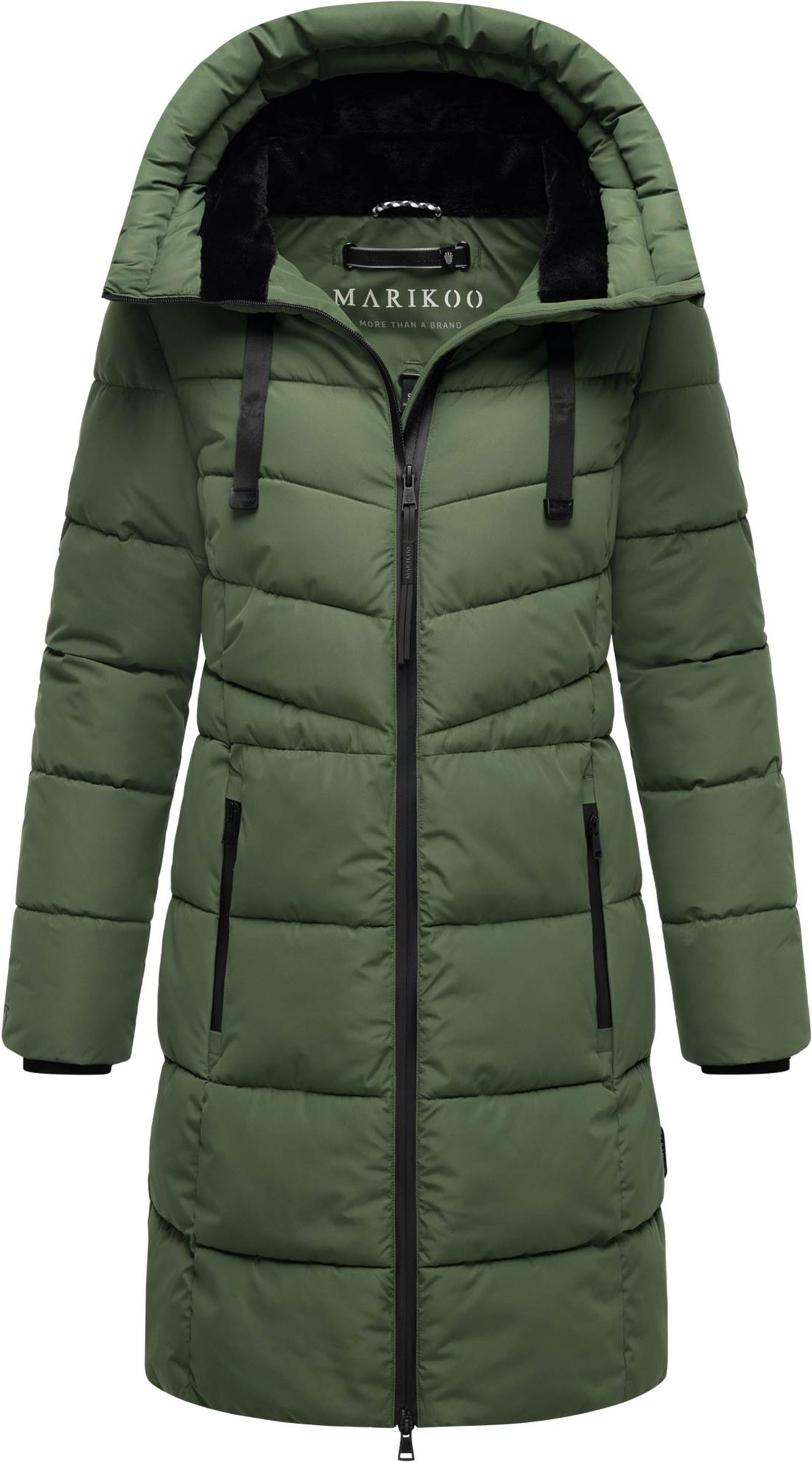 Marikoo Damen Winterjacke Natsukoo – warm, mit Teddyfell & Kapuze