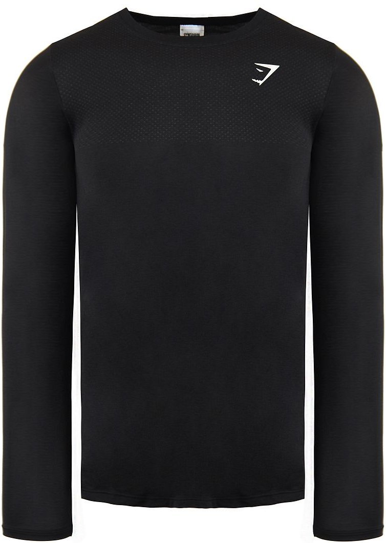 Gymshark Langarm Crew Neck Herren schwarzes Wesentliche Top